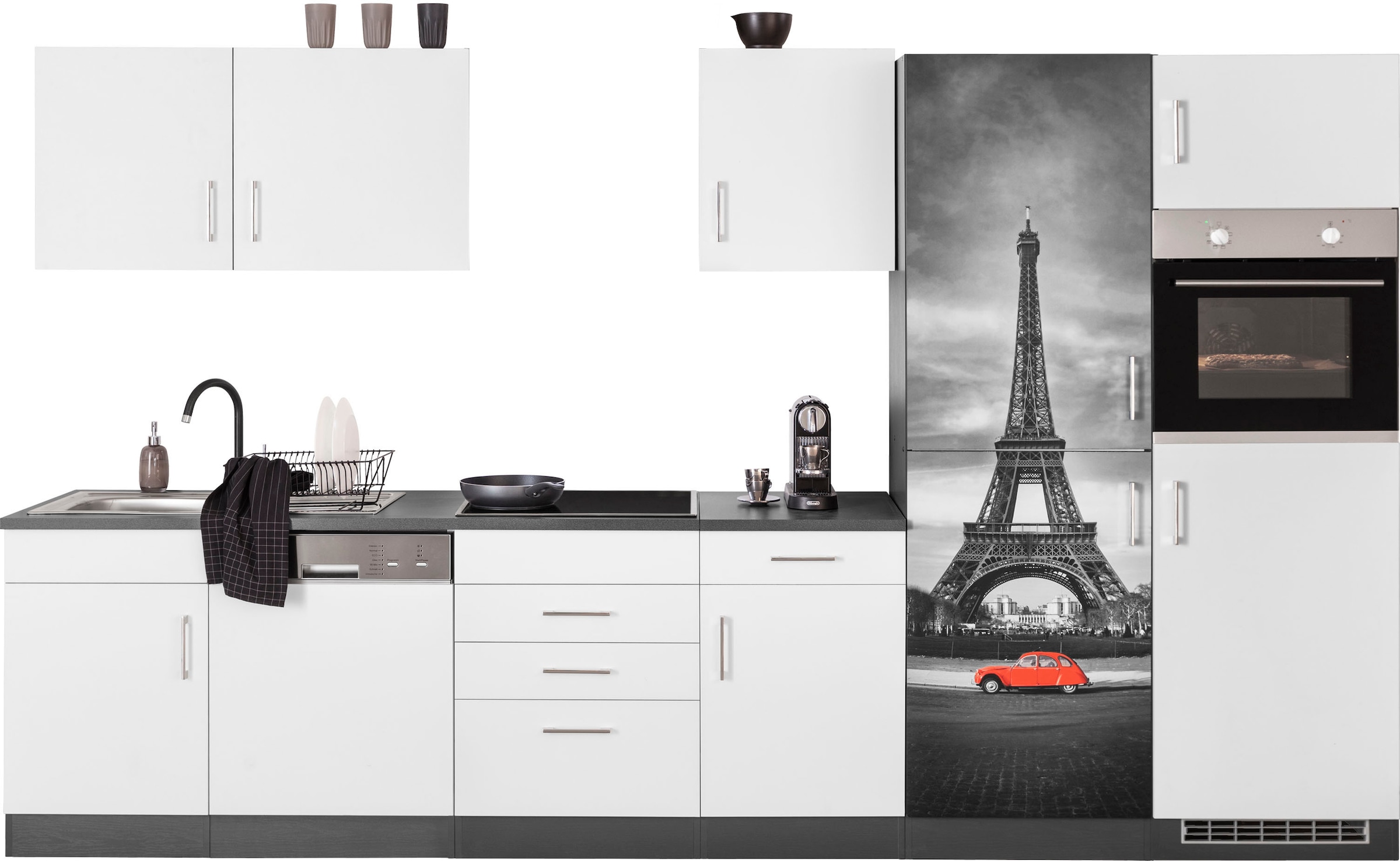 Image of KOCHSTATION Küchenzeile "KS-Paris - Küchen mit einzigartigen Fotomotiven auf den Fronten" Breite 340 cm, wahlweise mit E-Geräten und Induktion