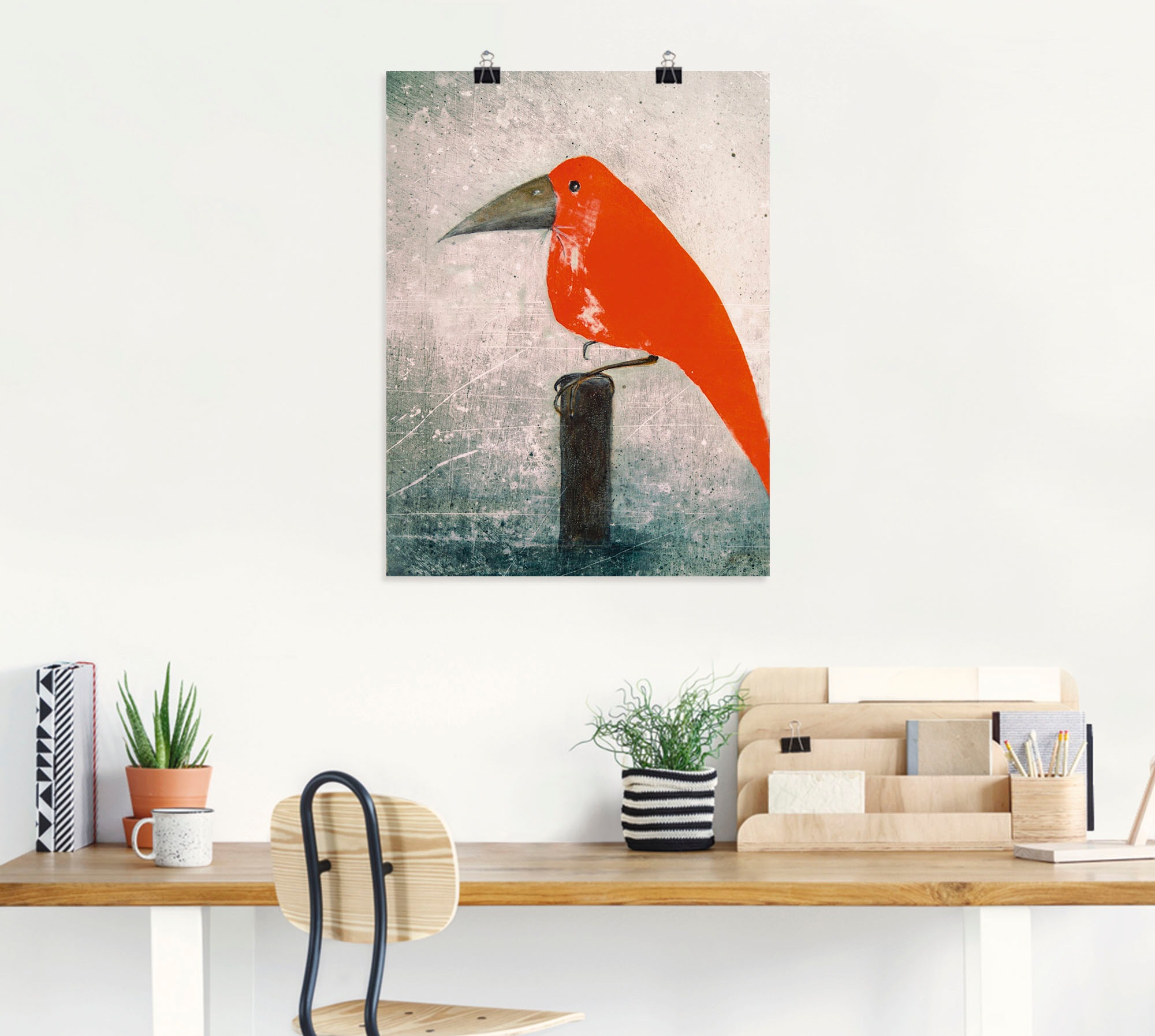Artland Wandbild »Der Rote Vogel«, Vögel, (1 St.), als Leinwandbild, Poster in verschied. Grössen