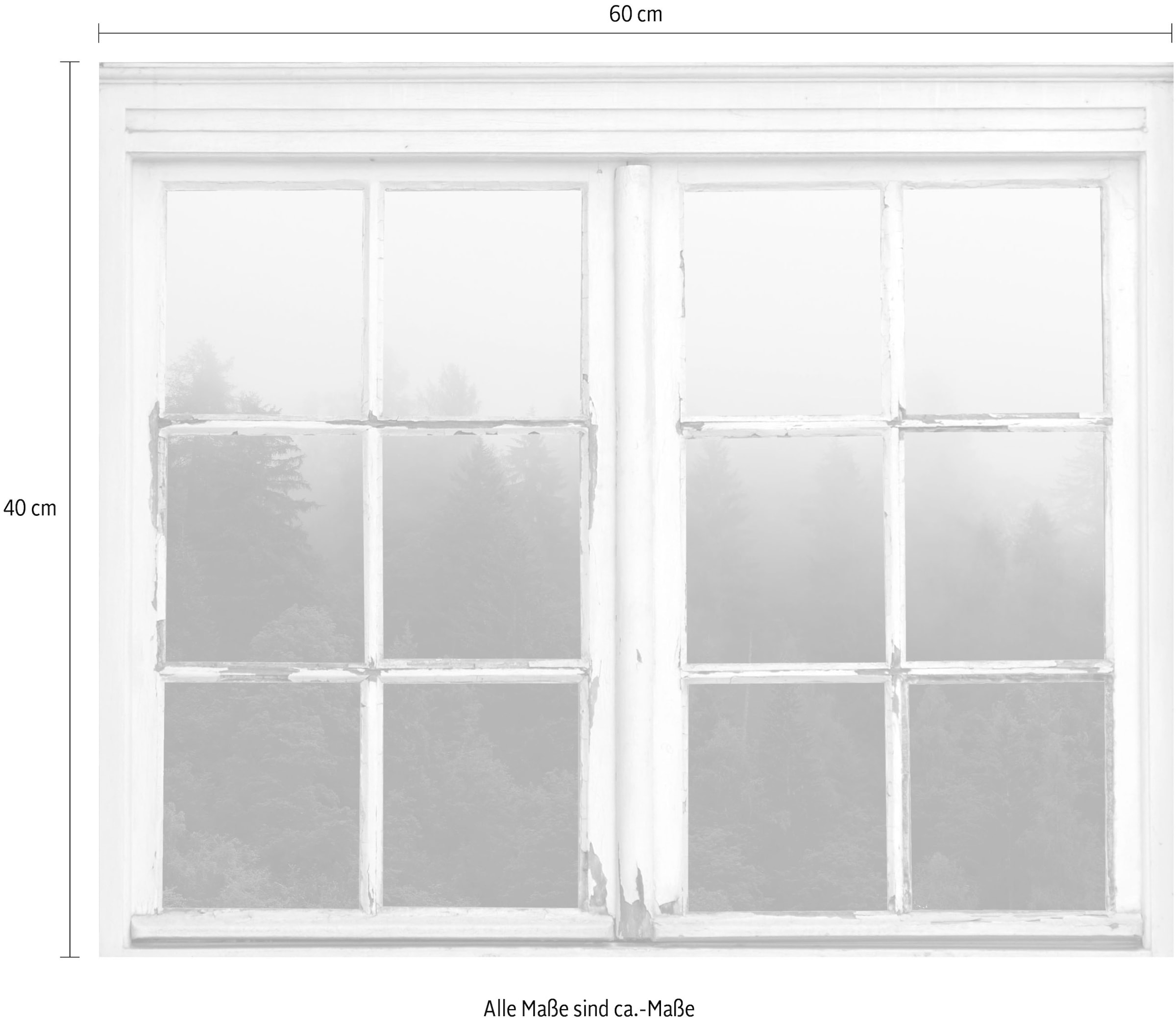 queence Autocollants muraux »Nebeliger Wald« Wandsticker, Wandbild, selbstklebend, 3D, Fenster