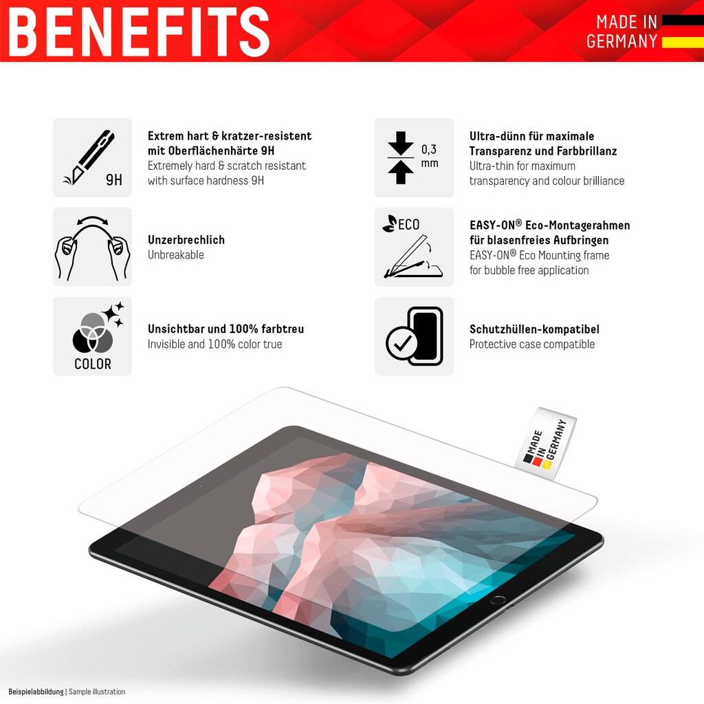 Displex Displayschutzfolie »Tablet Glass Samsung Galaxy Tab S6 Lite«, für Samsung Galaxy Tab S6 Lite