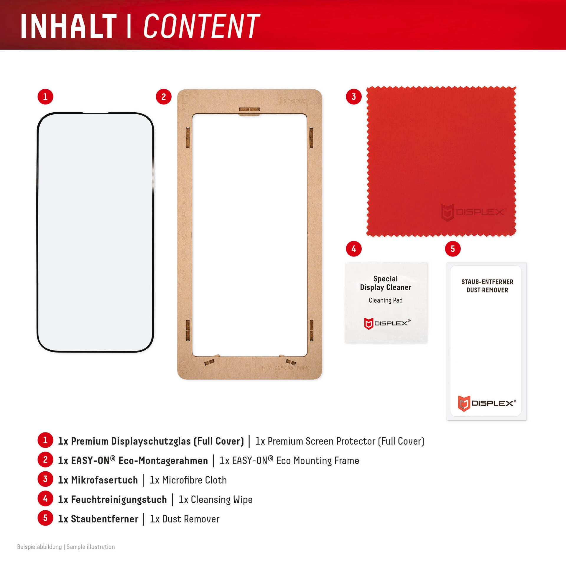 Displex Displayschutzglas »Premium Glass Full Cover«, für Apple iPhone 16, (1 St.), Displayschutzfolie, Schutzfolie, Bildschirmschutz, kratz- & stossfest