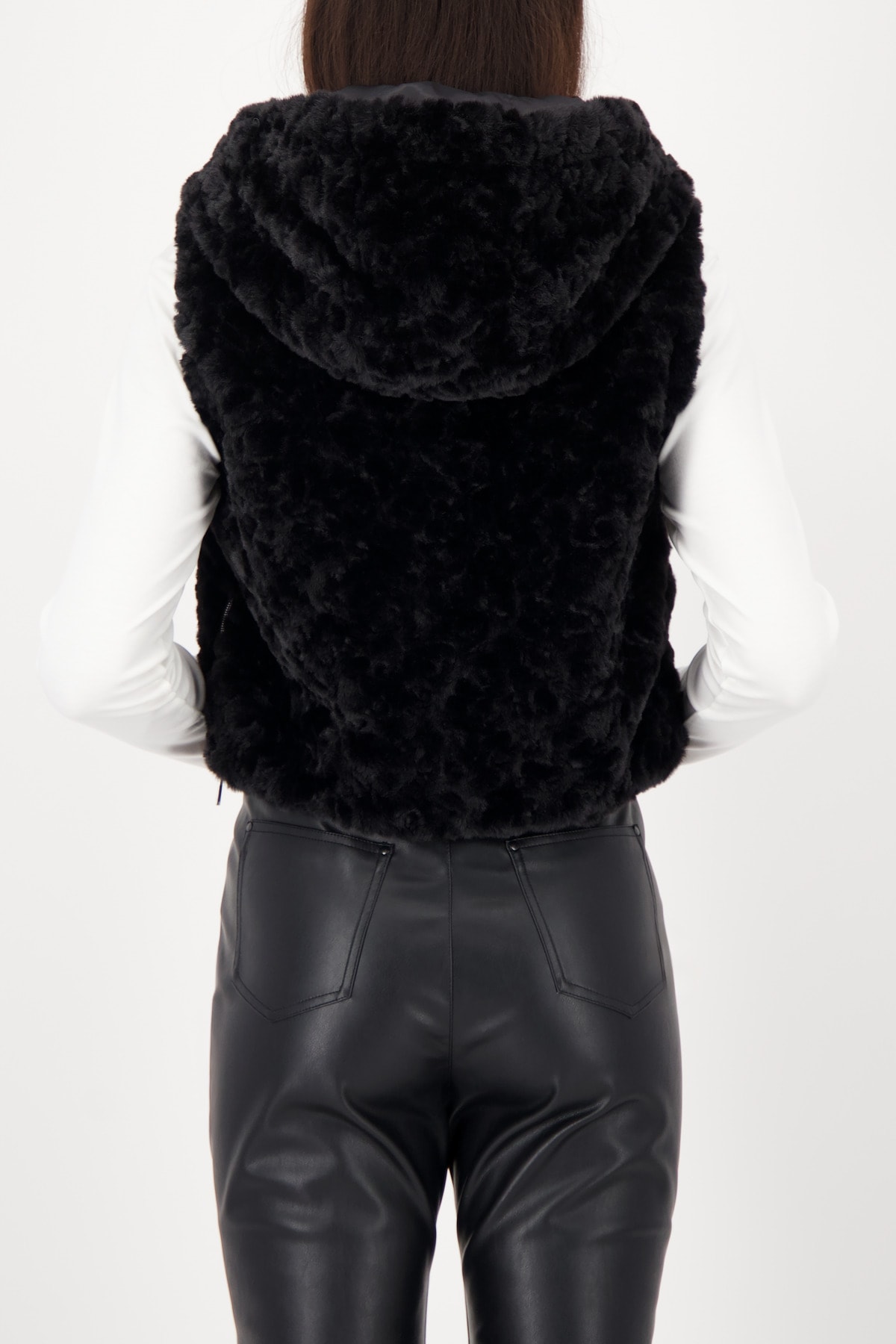 Monari Gilet en imitation fourrure Regular fit mit Kapuze