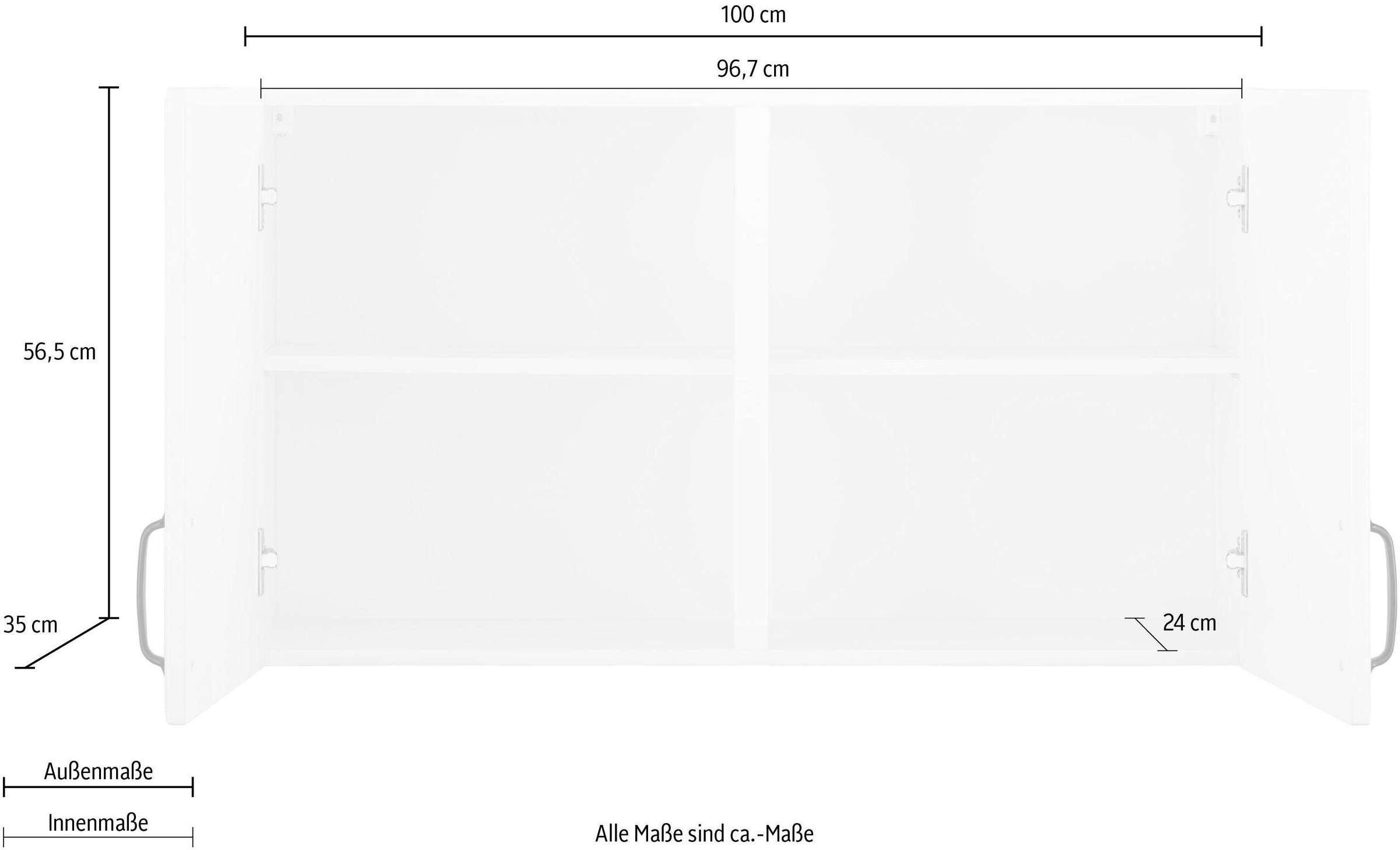 wiho Küchen Armoire suspendue »Erla, TOPSELLER« 100 cm breit mit Kassettenfront