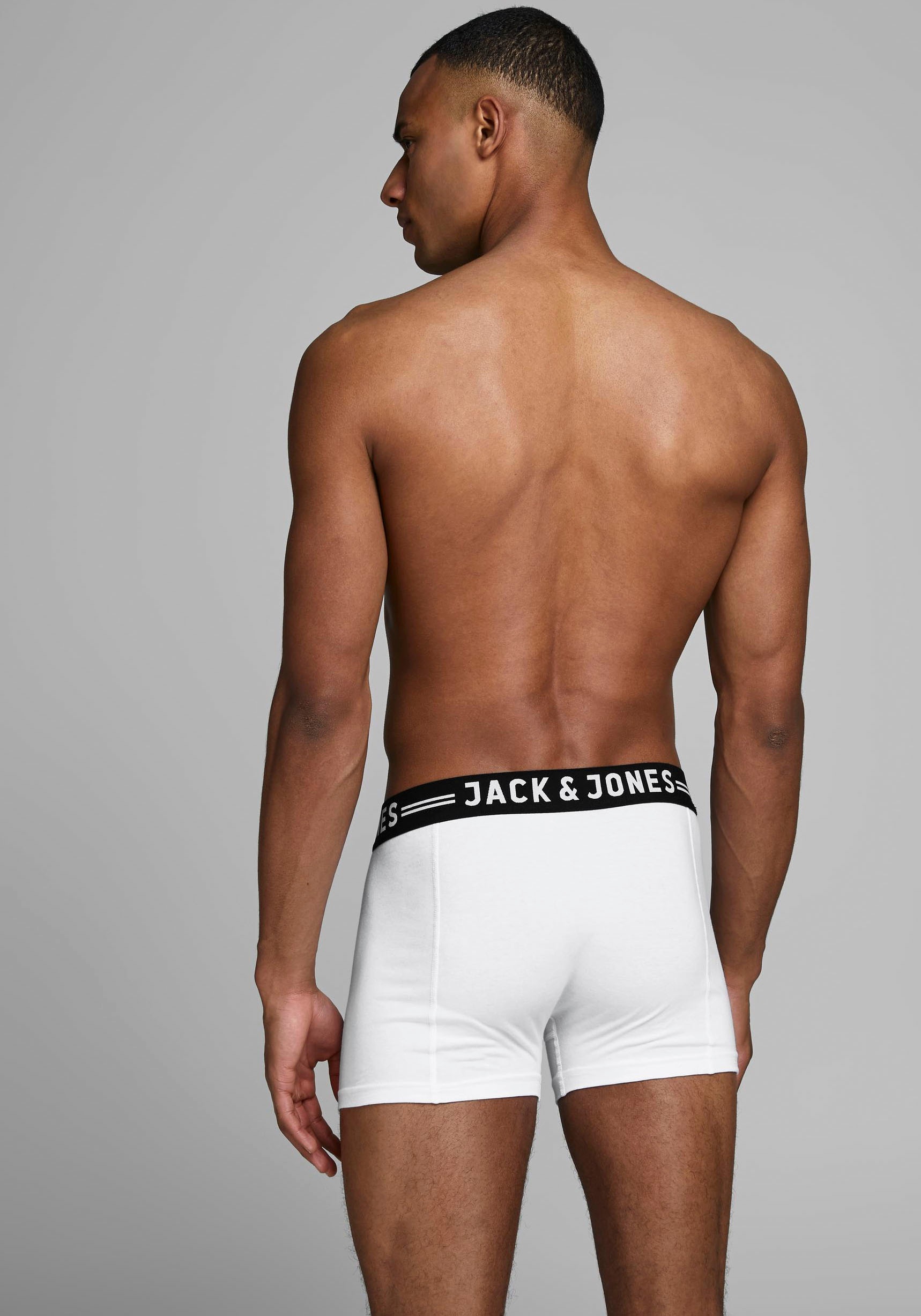 Jack & Jones Boxer »Sense Trunks« Packung, 3er-Pack, 3 cuis Baumwollmischung, elastisches Bündchen