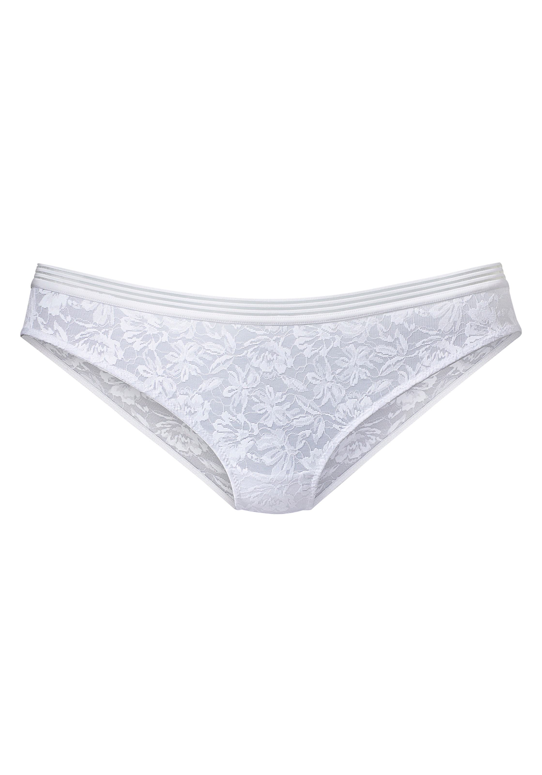 LASCANA Bikinislip, rundherum aus feiner Spitze in blumiger Optik