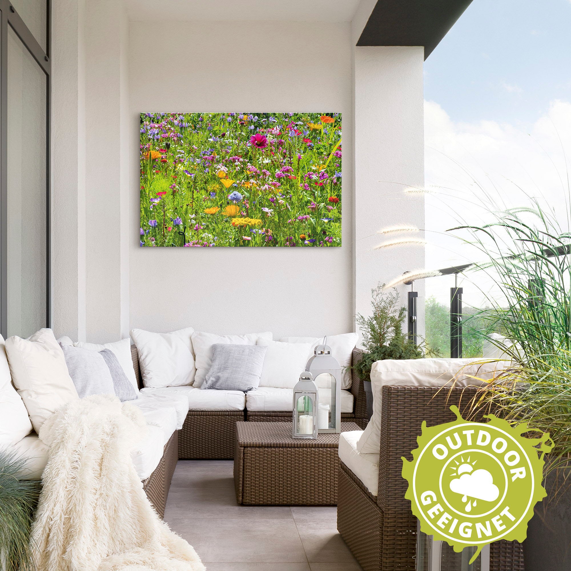 Artland Wandbild »Bunte Blumenwiese« Blumenwiese 1 Stk. tlg. für Innen- und Aussenbereich geeignet, Outdoorbild