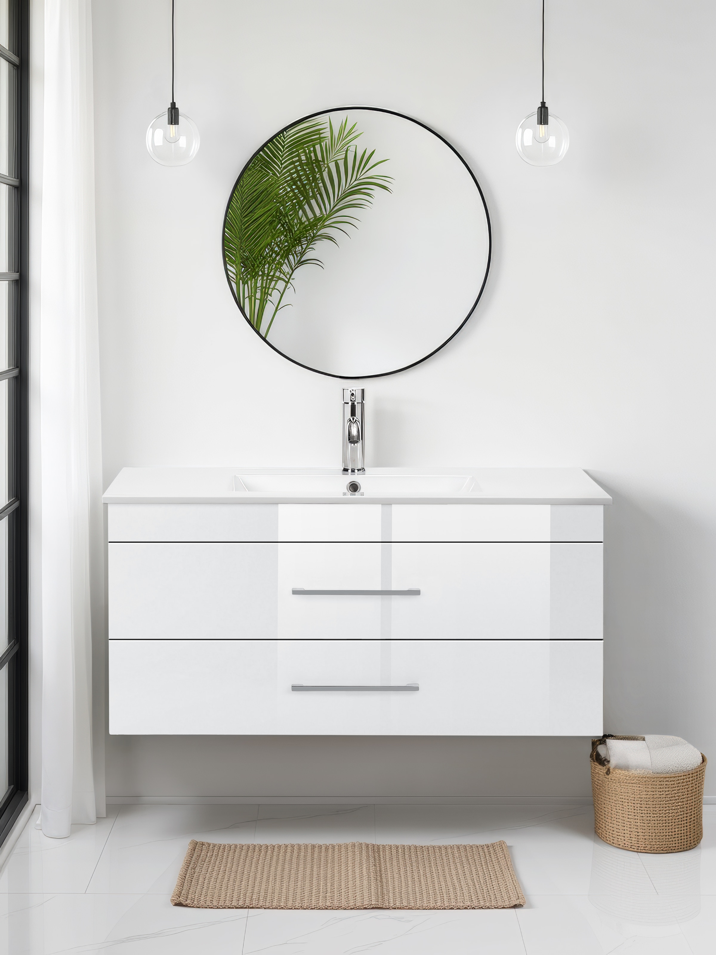 welltime Table de lavage »Florenz« Komplett-Set,  Waschplatz mit 2 Auszügen und Softclose Breite 100cm