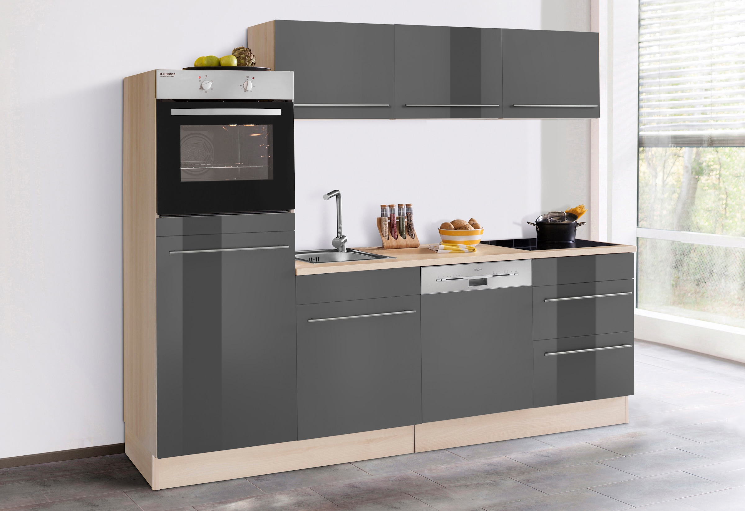 OPTIFIT Küche »Bern«, Breite 240 cm, der günstig E-Geräte, ohne kaufen wählbar Stärke Arbeitsplatte