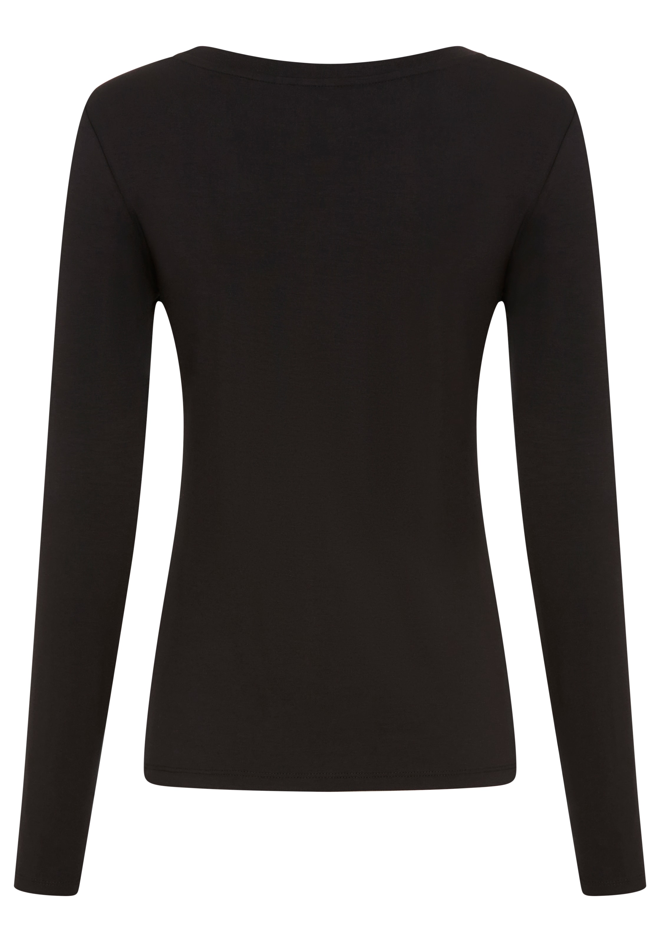 Tamaris Langarmshirt langärmliges Basicshirt mit Rundhalsausschnitt