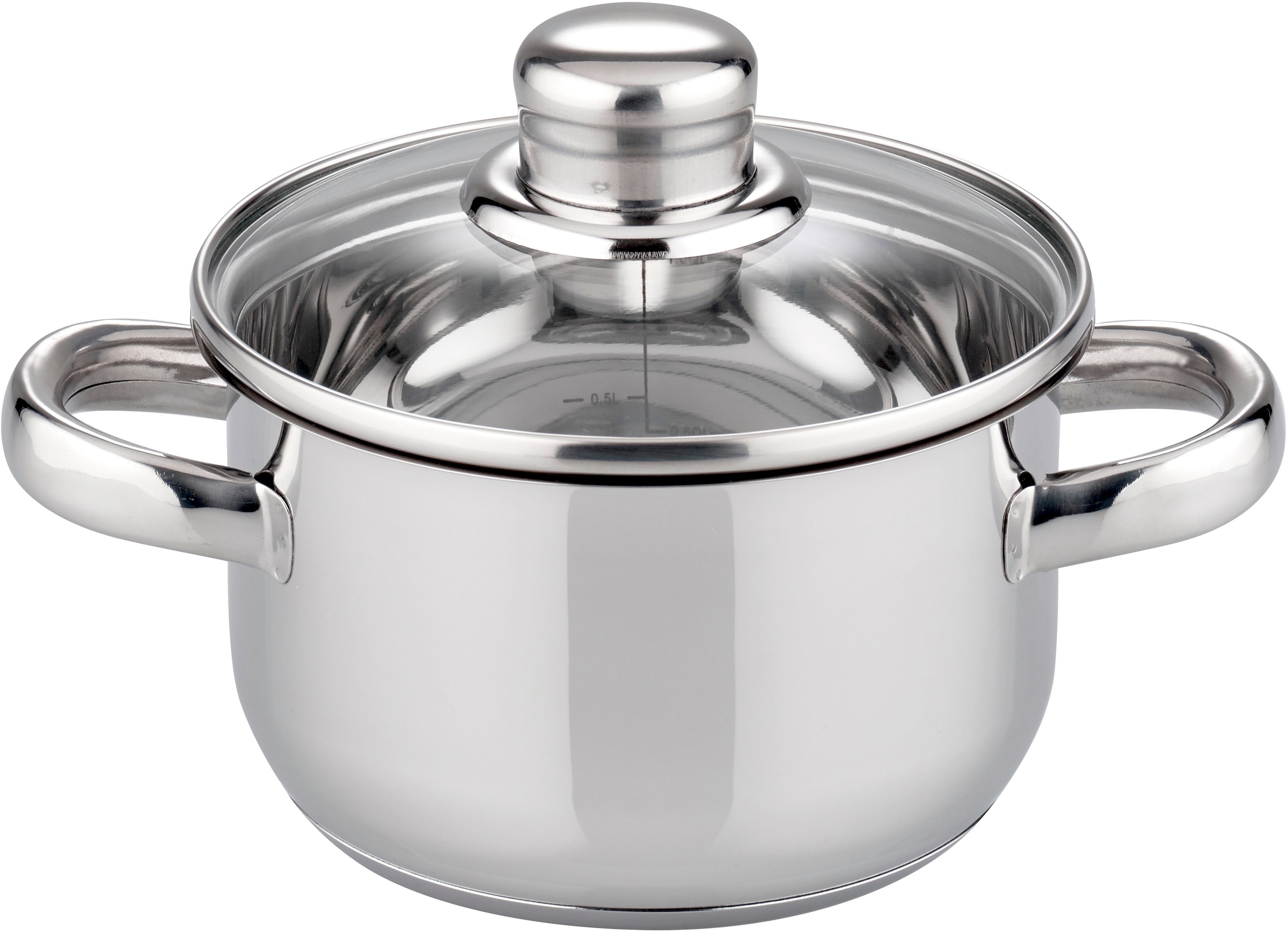 Elo Basic Topf-Set »Galactica« Set, je 1 x Kochtopf mit Deckel Ø 14/16/20/24 cm, 1 Stielkasserolle Ø 16 cm, 9 Stk. tlg. Edelstahl 201