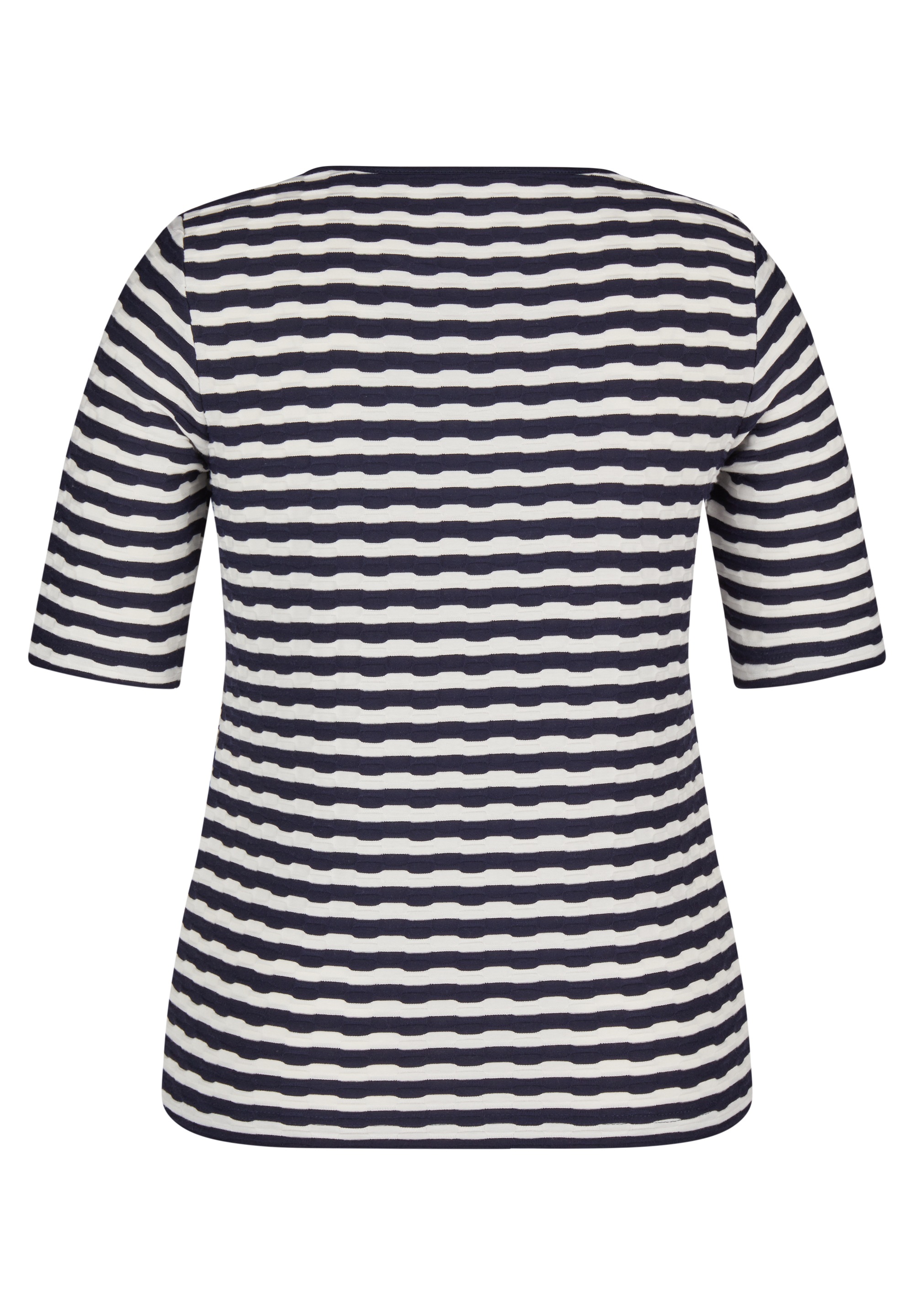 Rabe Rundhalsshirt, im Streifen-Look und in Struktur-Optik