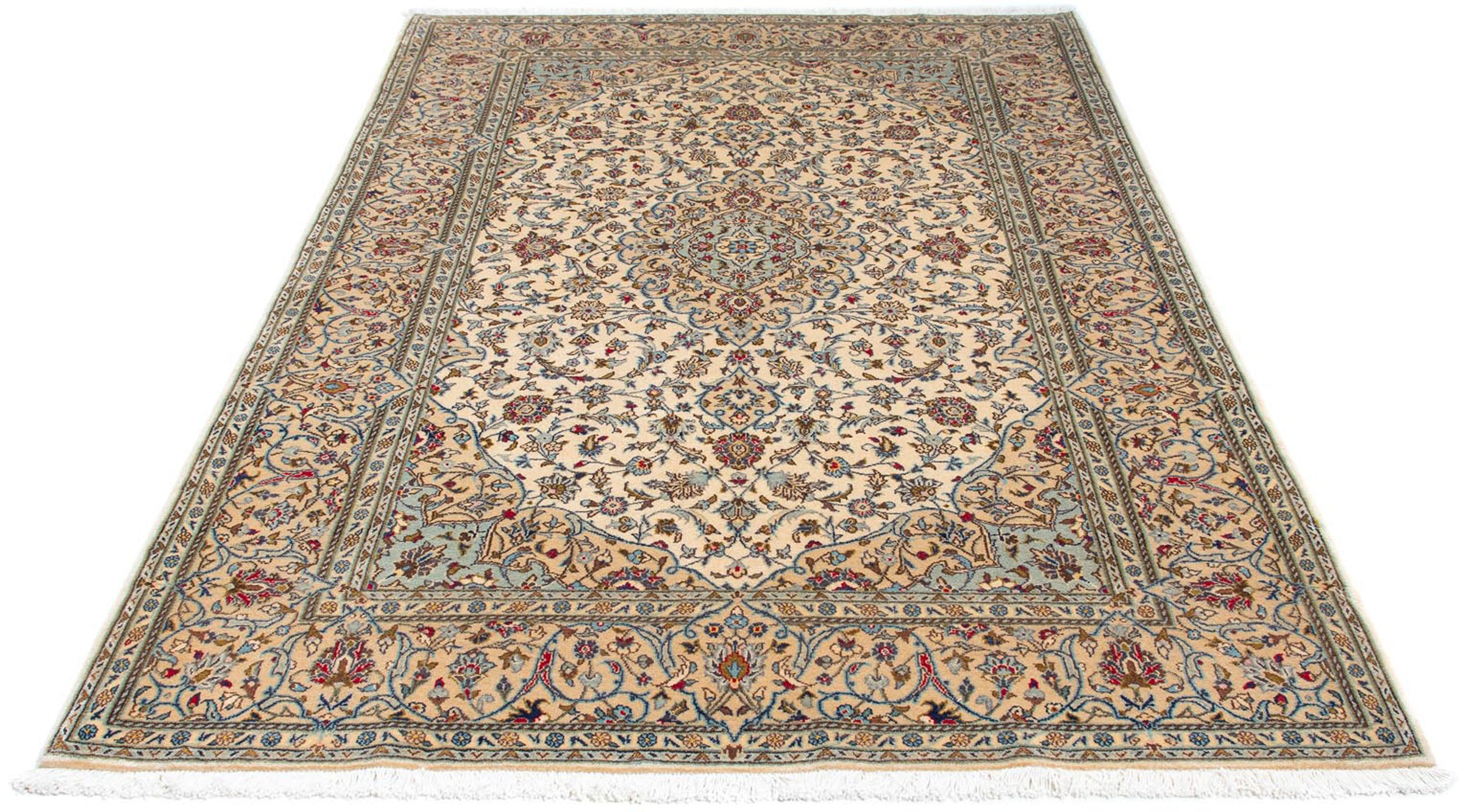 Image of morgenland Orientteppich »Perser - Keshan - 216 x 142 cm - beige«, rechteckig, 10 mm Höhe, Wohnzimmer, Handgeknüpft, Einzelstück mit Zertifikat bei Ackermann Versand Schweiz