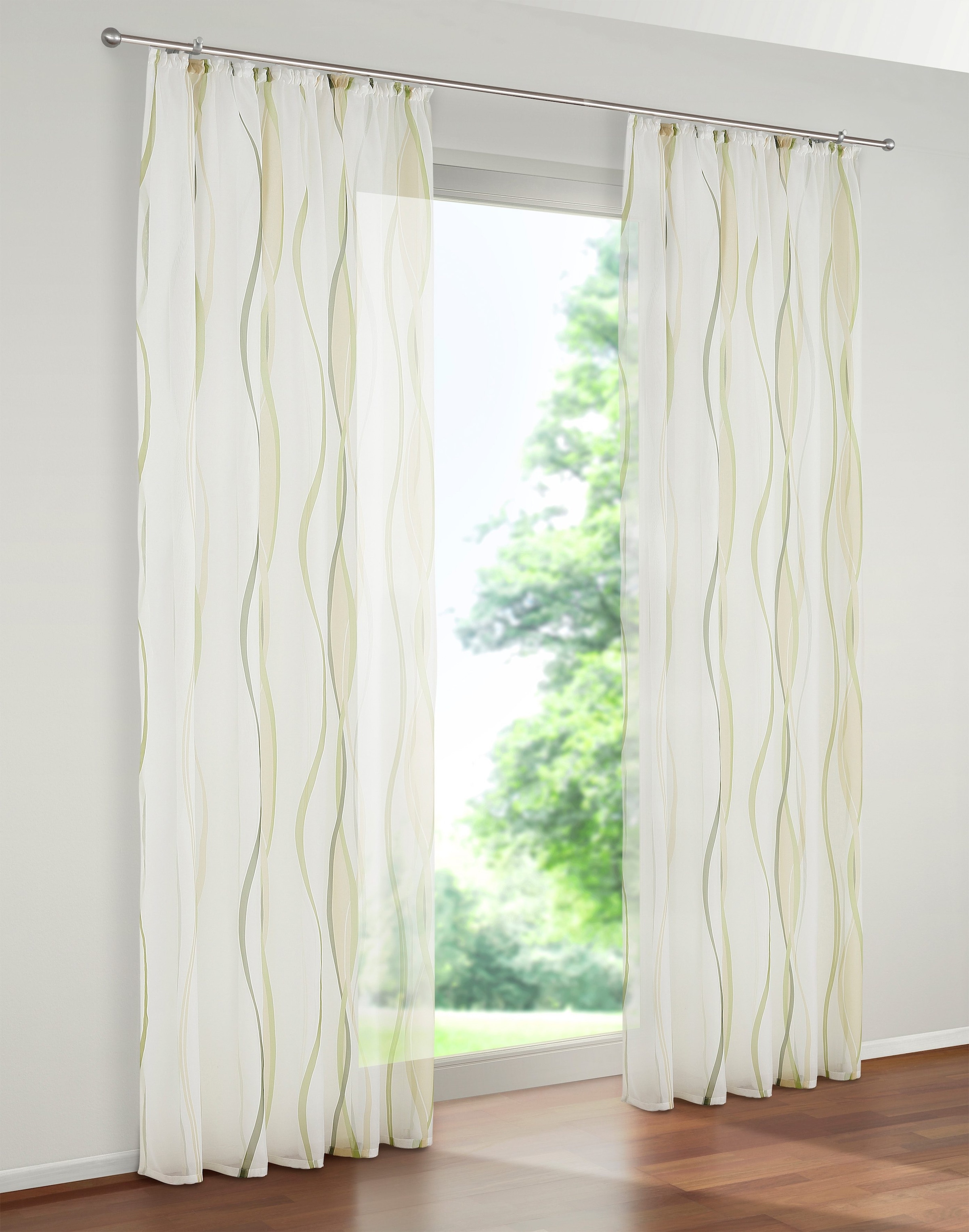 ♕ my home Gardine »Dimona«, (2 St.), 2er-Set, Voile, Polyester, Wellen  versandkostenfrei auf