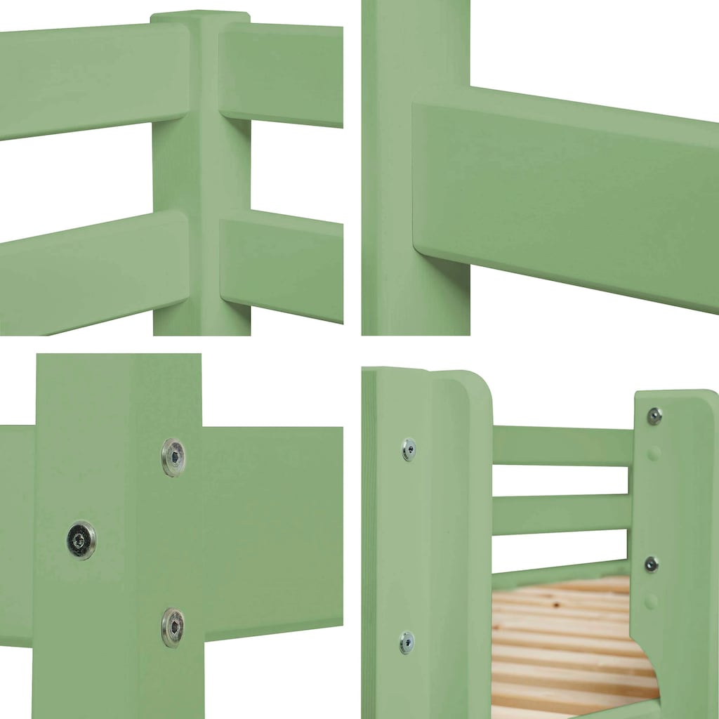 Hoppekids Etagenbett »ECO Comfort Kinderbett 90x200 oder 70x160 aus Massivholz in 4 Farben«