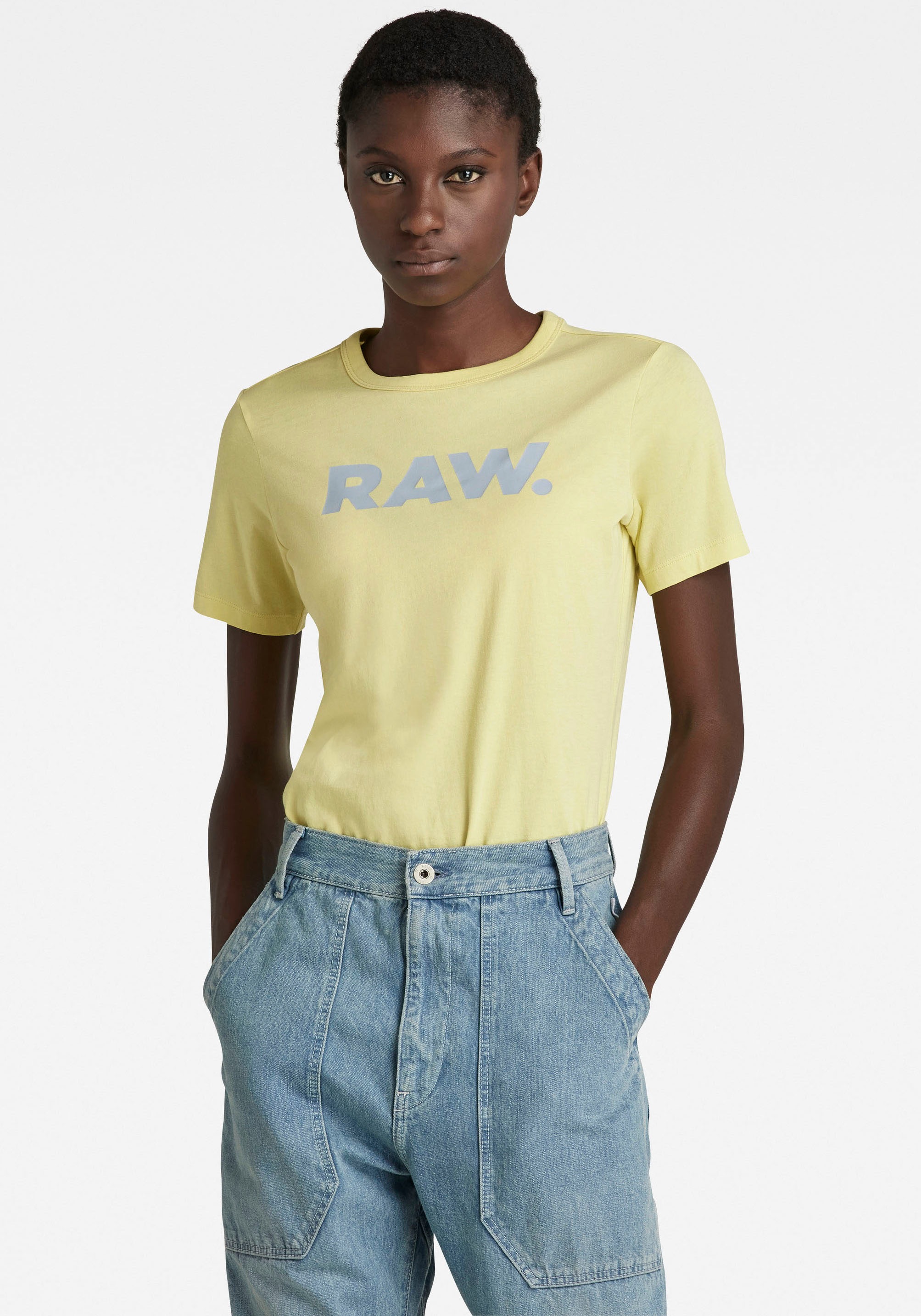 Image of G-Star RAW Rundhalsshirt »RAW. Slim«, mit Logo RAW Grafikprint vorne bei Ackermann Versand Schweiz