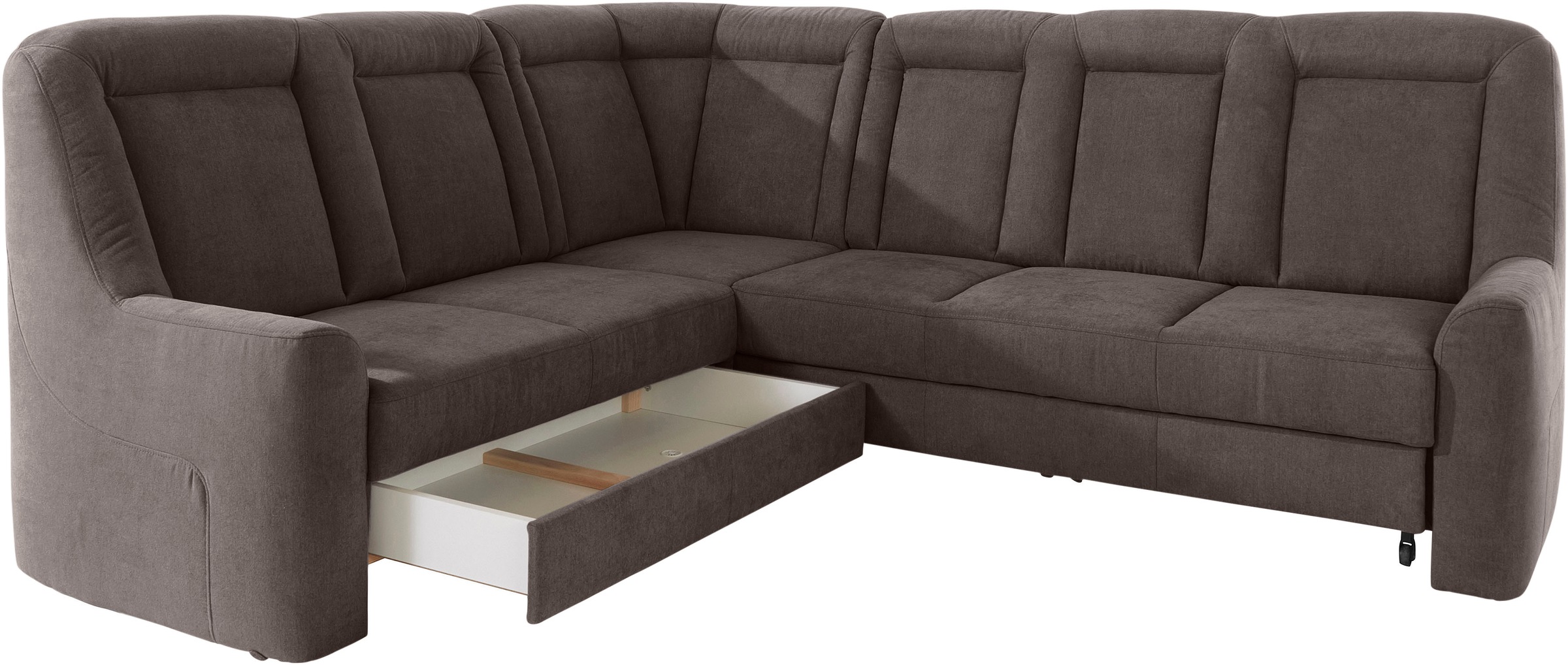sit&more Ecksofa »Melissa L-Form«, klassisches Polsterprogramm, wahlweise Bettfunktion und Schubkasten