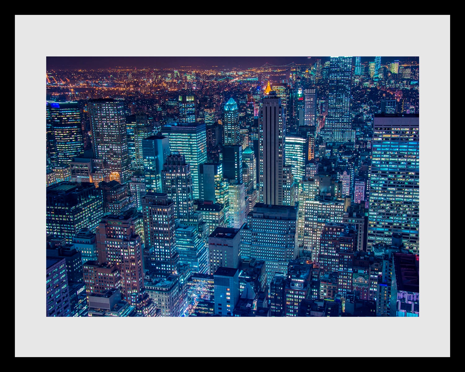 queence Image »NYC« 1 cuis tlg. HD Premium Poster-Druck inkl. Holzrahmen