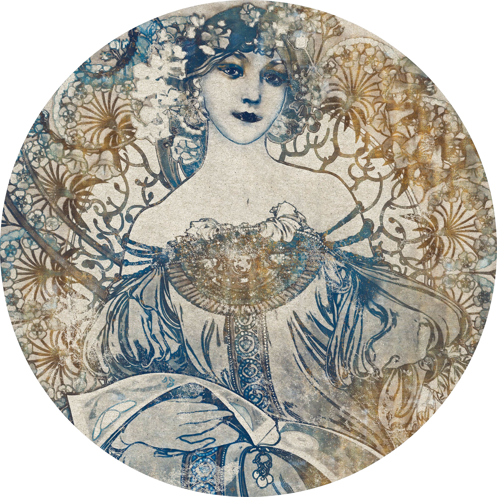 Image of Komar Vliestapete "Vlies selbstklebend - Goddess - Grösse 125 x 125 cm" bedruckt glatt Wohnzimmer, Schlafzimmer