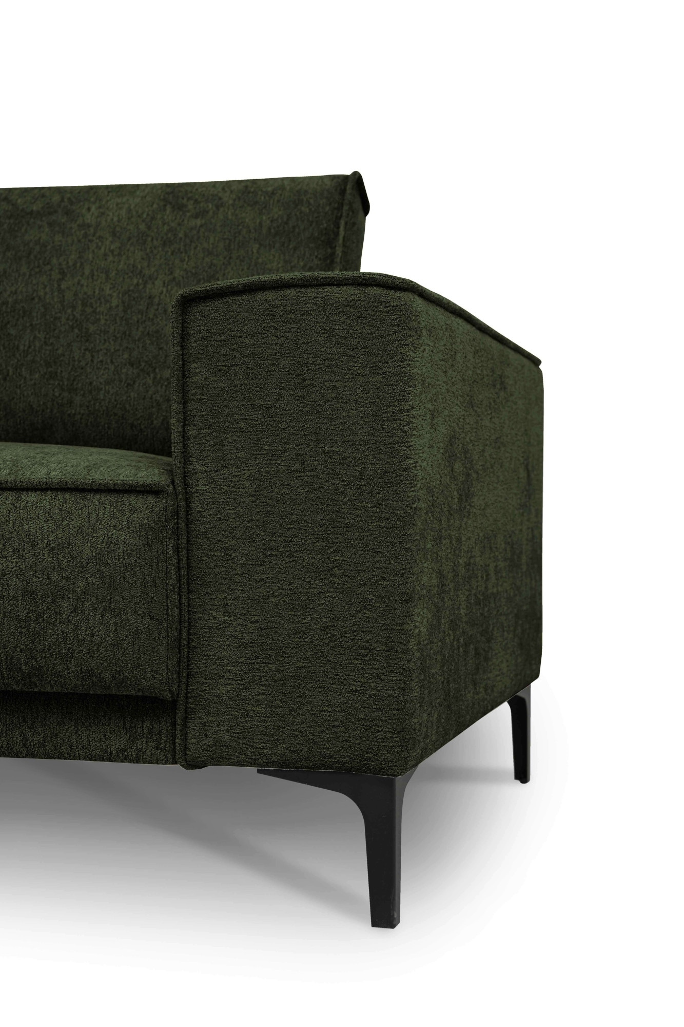 Places of Style Ecksofa »Polsterecke Oland, Struktur, Flachgewebe, Luxus-Microfaser, Boucle«, L-Form, 289 cm, Wellenunterfederung, Skandi-Design, Metallfüsse