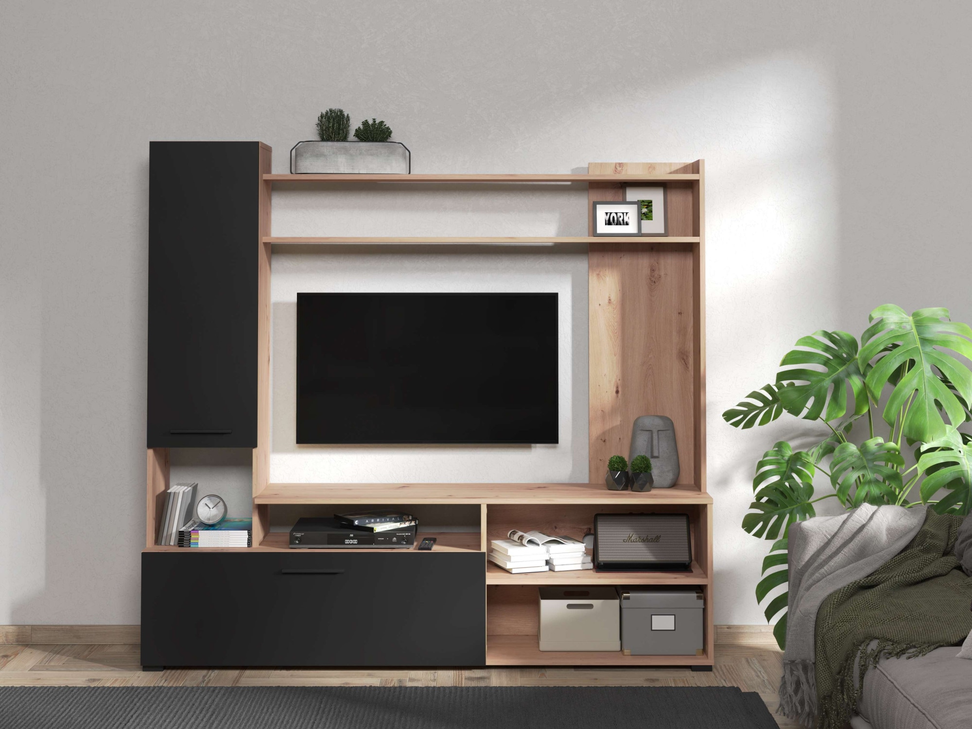 Image of INOSIGN Wohnwand "Braga Wohnwand, Mediawand, Anbauwand, für TV bis 60, Breite 169 cm" Komplett-Set, 3 Stk. tlg.