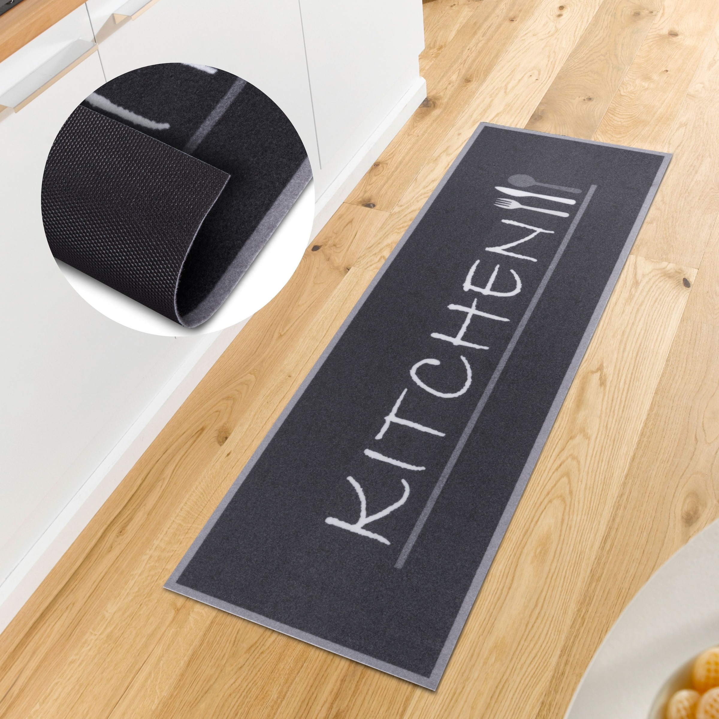 Image of HANSE Home Küchenläufer "Kitchen Cutlery" rechteckig 3 mm Höhe Läufer, Rutschfest, Küchenteppich, Küche, Teppich, Pflegeleicht