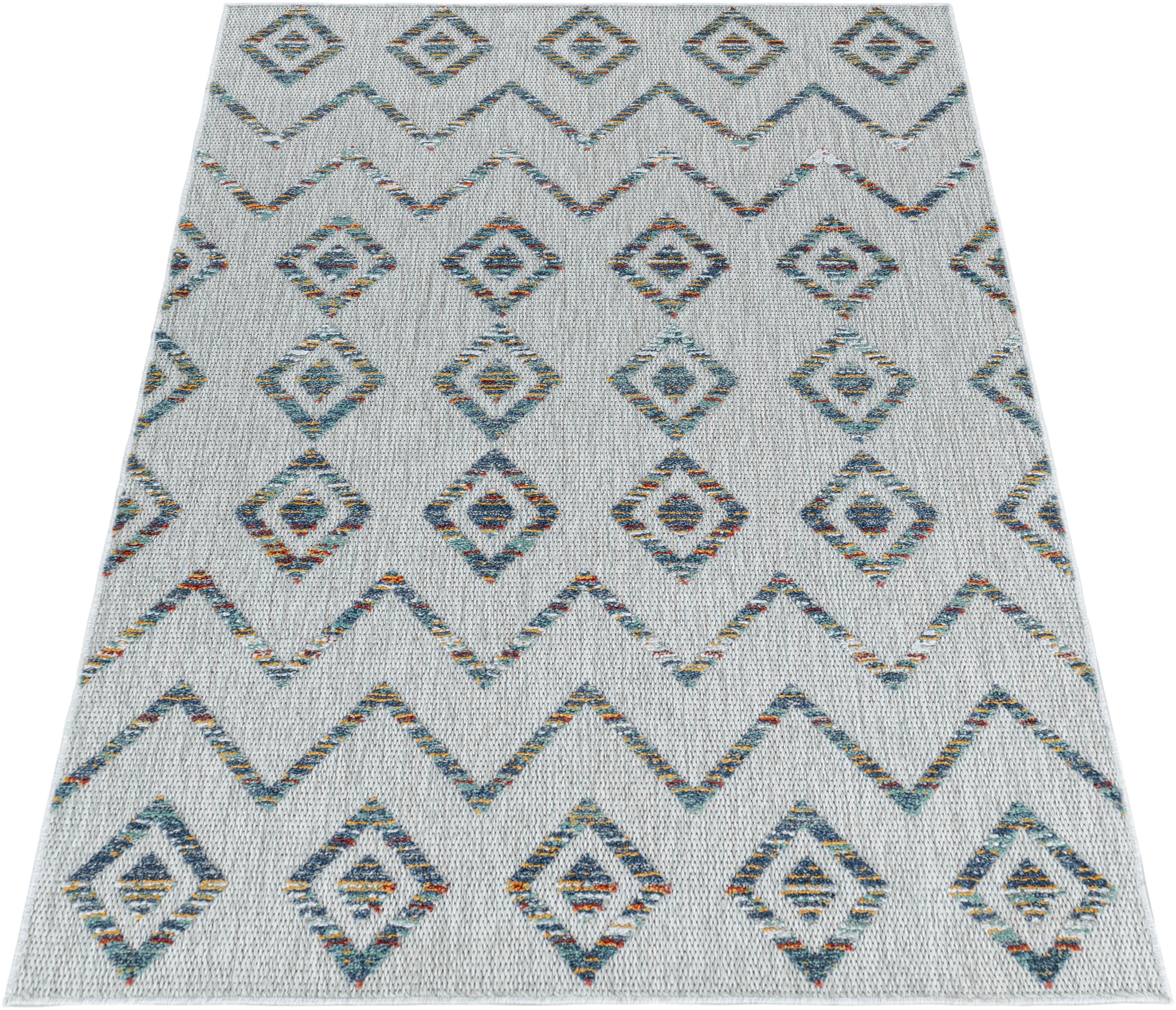Ayyildiz Teppiche Teppich »BAHAMA 5152«, rechteckig, 8 mm Höhe, Läufer, Flachflor mit Hoch-Tief-Struktur, In-und Outdoor geeignet