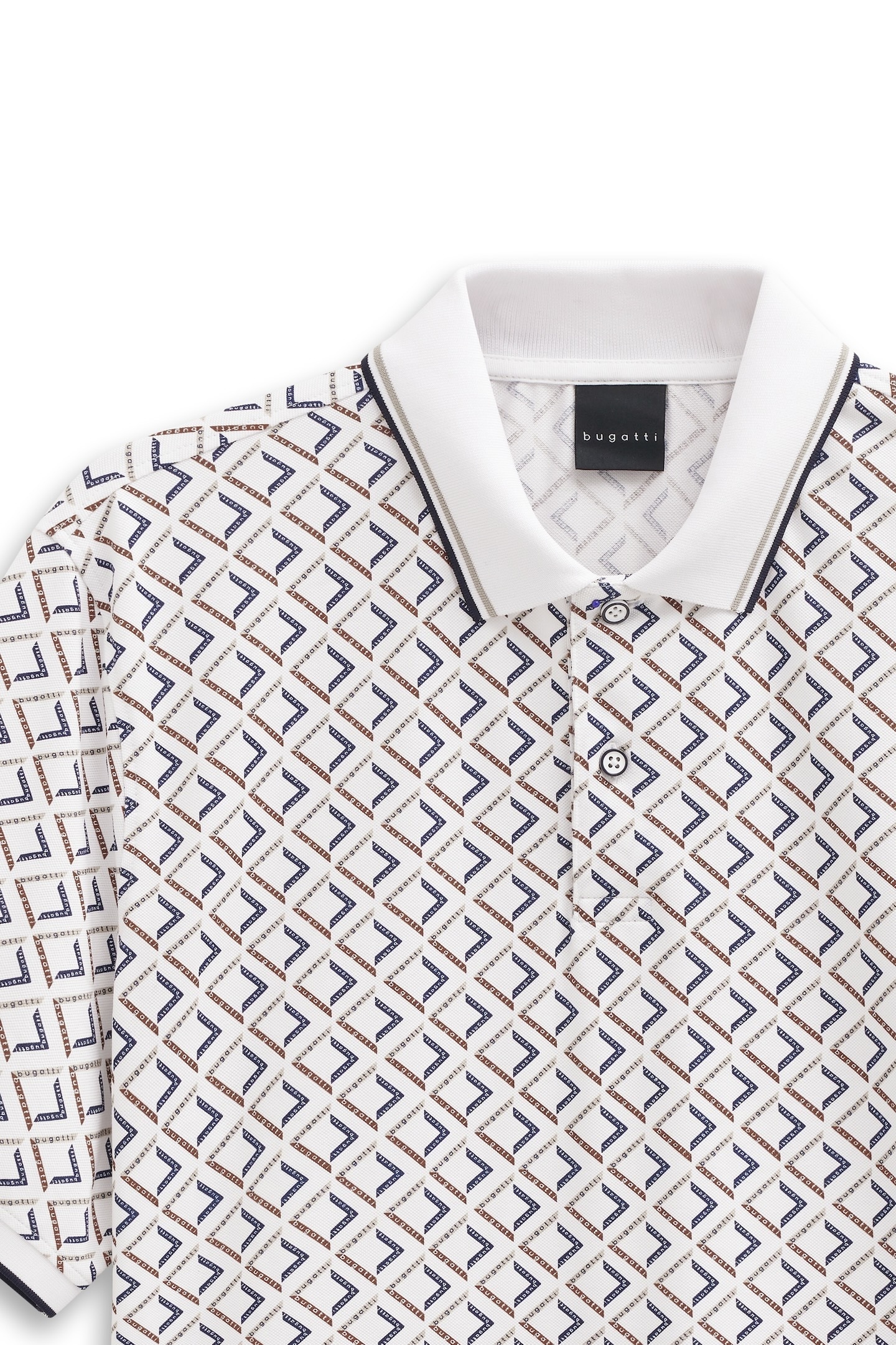 bugatti Polo »Modern Fit« mit Rauten-Muster