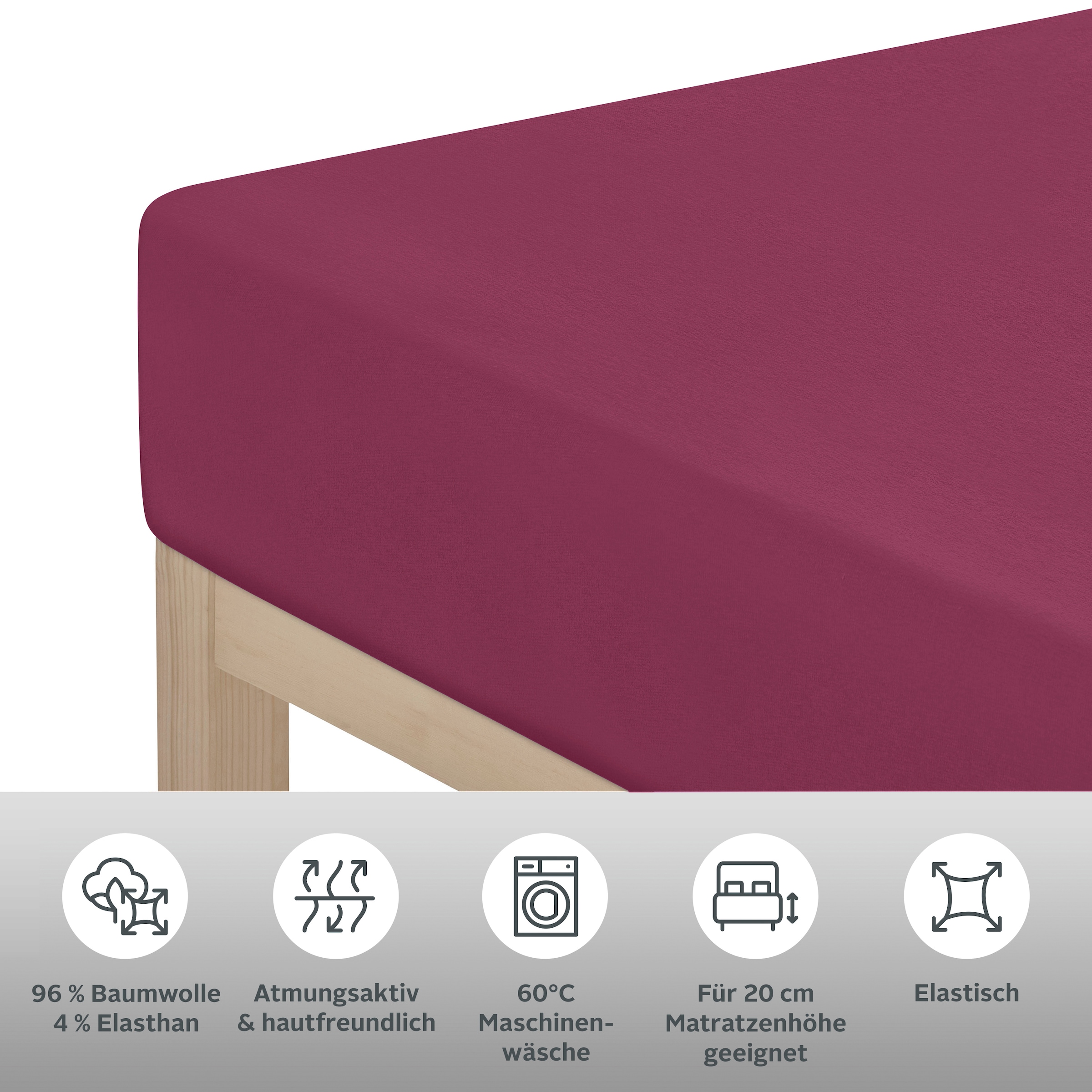 GOODproduct Draps de lit »Cremona, in den Premium Qualitäten (Jersey: 145g/m², Biber: 155g/m²)« aus Baumwolle, Grösse ab 90x200 cm