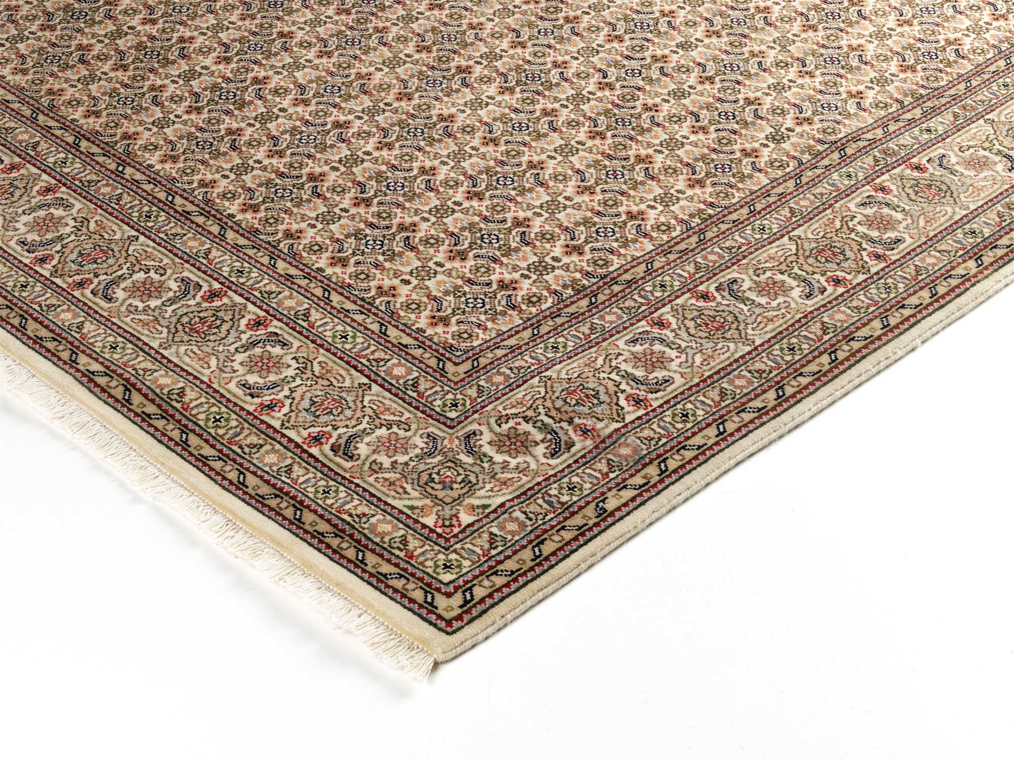 OCI DIE TEPPICHMARKE Orientteppich »Cavari Herati«, rechteckig, 4 mm Höhe, handgeknüpft, mit Fransen, Wohnzimmer, Schlafzimmer