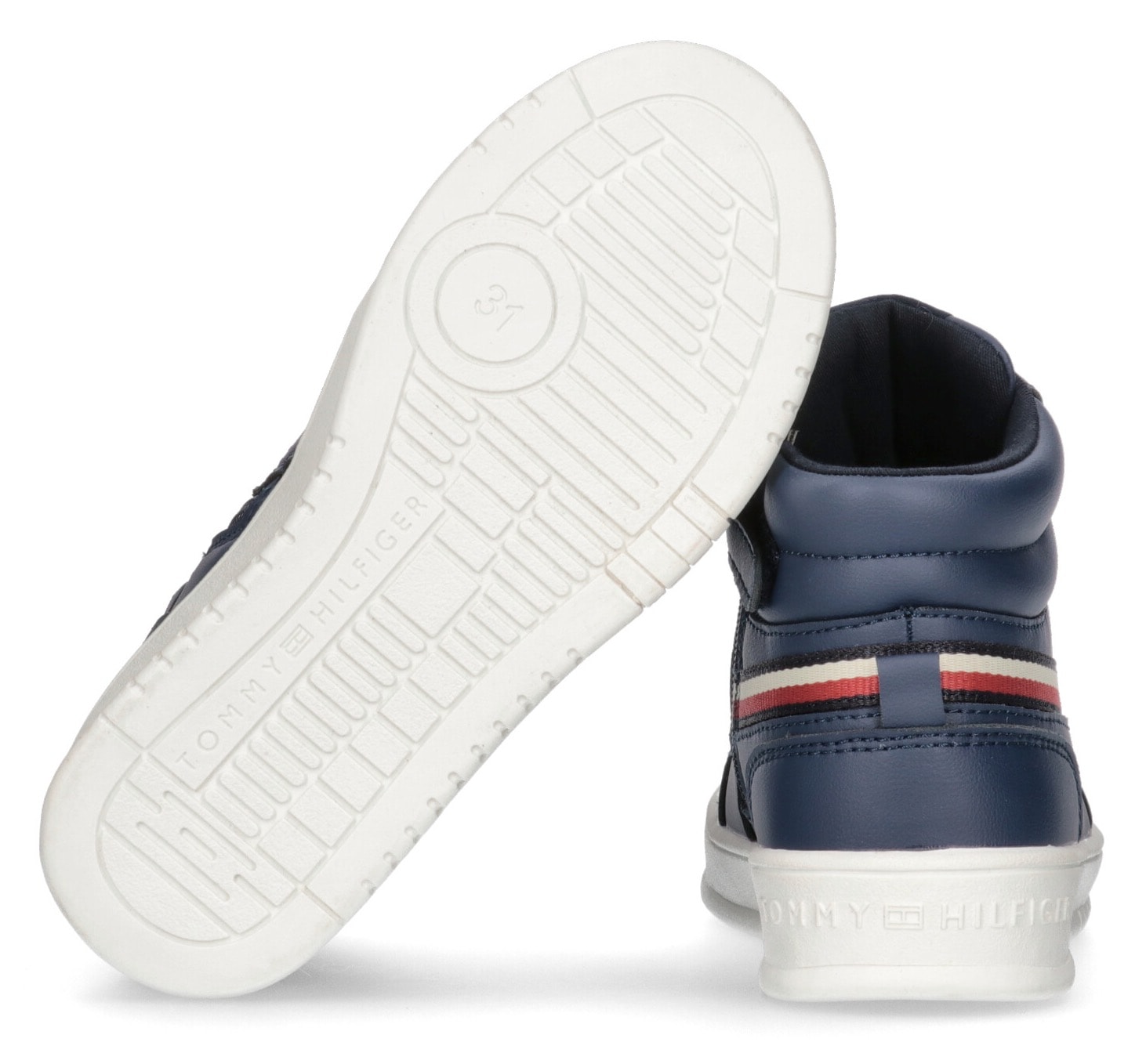 Tommy Hilfiger Sneaker »STRIPES HIGH TOP LACE-UP SNEAKER«, mit Textilband in Logofarben, Freizeitschuh, Halbschuh, Schnürschuh