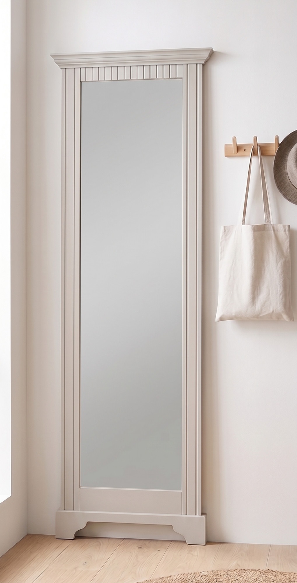 Image of GOODproduct Spiegel "Rustic, Garderobenspiegel, Landhausstil" Rahmen in Kiefer massiv, Höhe 190 cm, mit Zierfräsungen