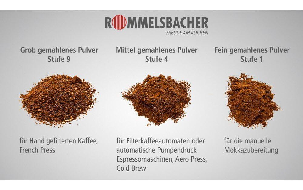 Rommelsbacher Kaffeemühle »20.EKM 200«, 110 W, Scheibenmahlwerk, 250 g Bohnenbehälter