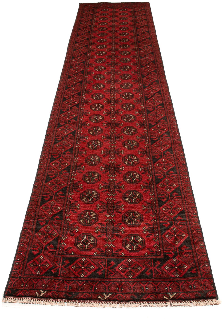 Image of morgenland Orientteppich »Afghan - Filpa - 382 x 73 cm - dunkelrot«, rechteckig, 10 mm Höhe, Wohnzimmer, Handgeknüpft, Einzelstück mit Zertifikat bei Ackermann Versand Schweiz