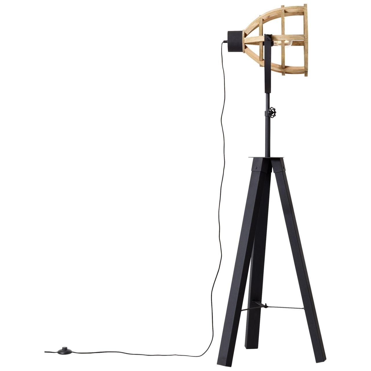 Brilliant Stehlampe »Matrix Nature«, 1 flammig-flammig, 173 cm Höhe, Ø 60 cm, E27, höhenverstellbar, antik Holz/schwarz