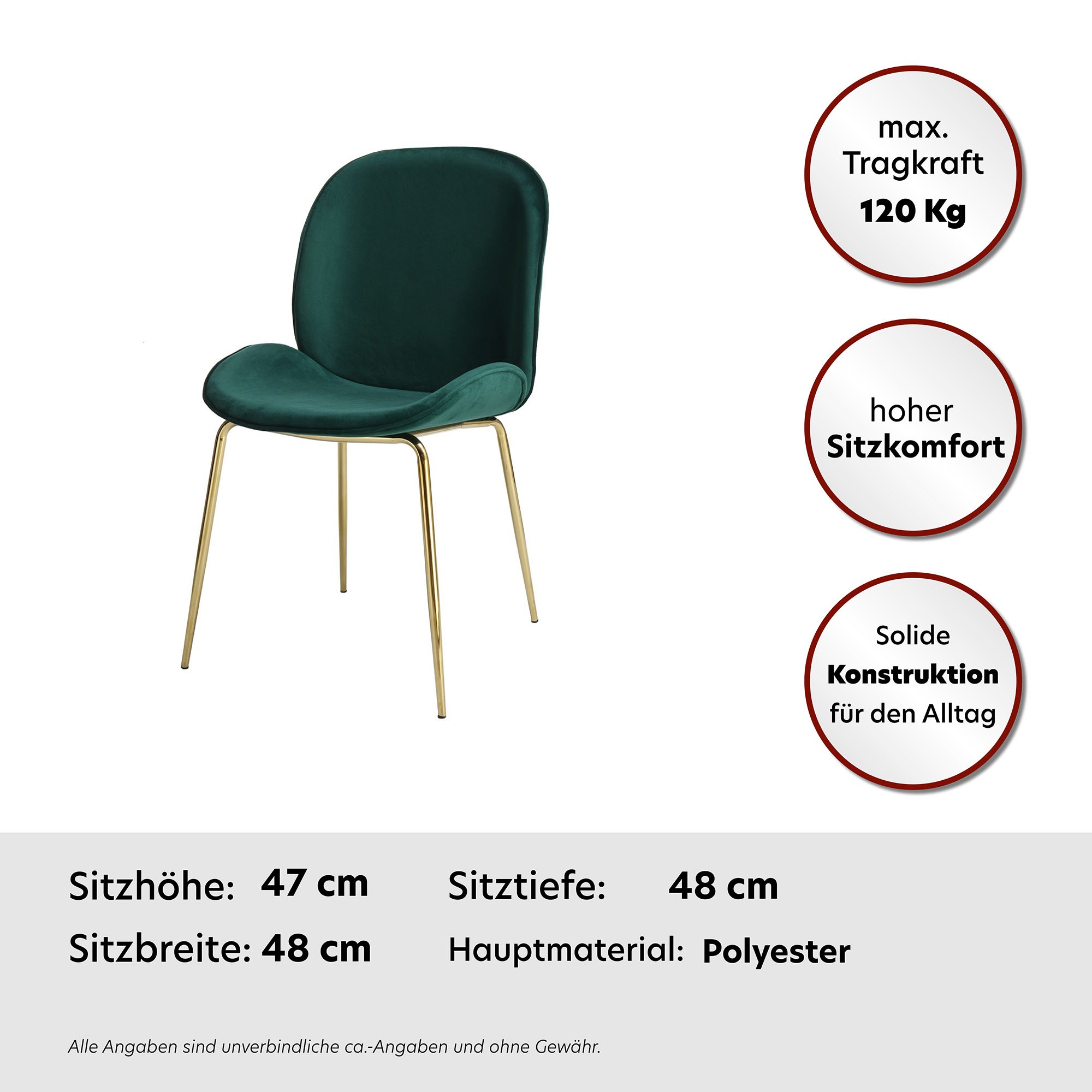 Kayoom Stuhl »Charlize 110 2er-Set, TOPSELLER! Esszimmerstühle,moderne Optik«, (Set), 2 St., Samtstoff, samtweicher Bezug, bequem, zeitlos, moderne Optik