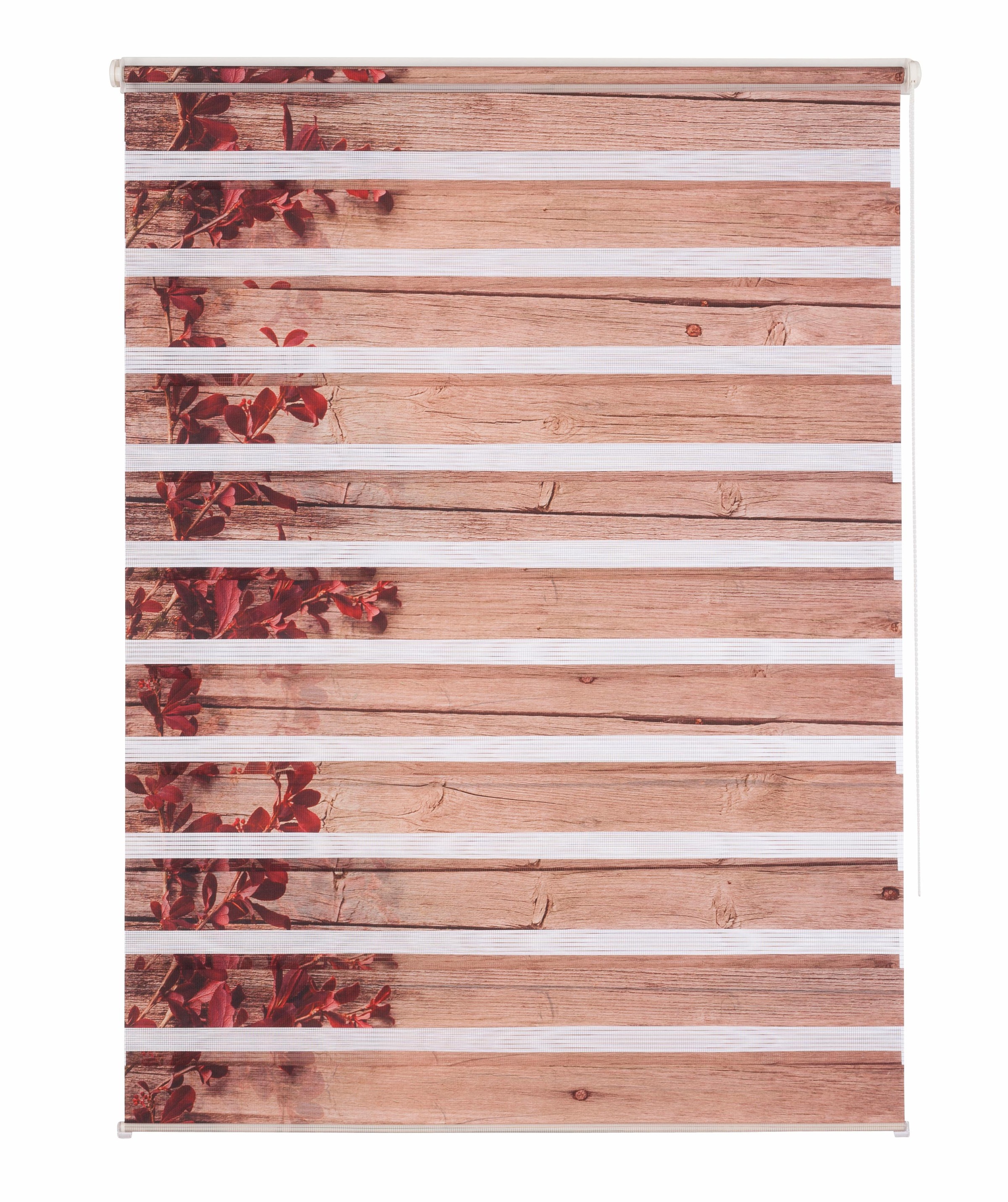 Image of Home affaire Doppelrollo »Shao«, Lichtschutz, ohne Bohren, freihängend, im Fixmass, Blätter, Holzoptik, Klemmträger, gemustert, in verschiedenen Grössen bei Ackermann Versand Schweiz