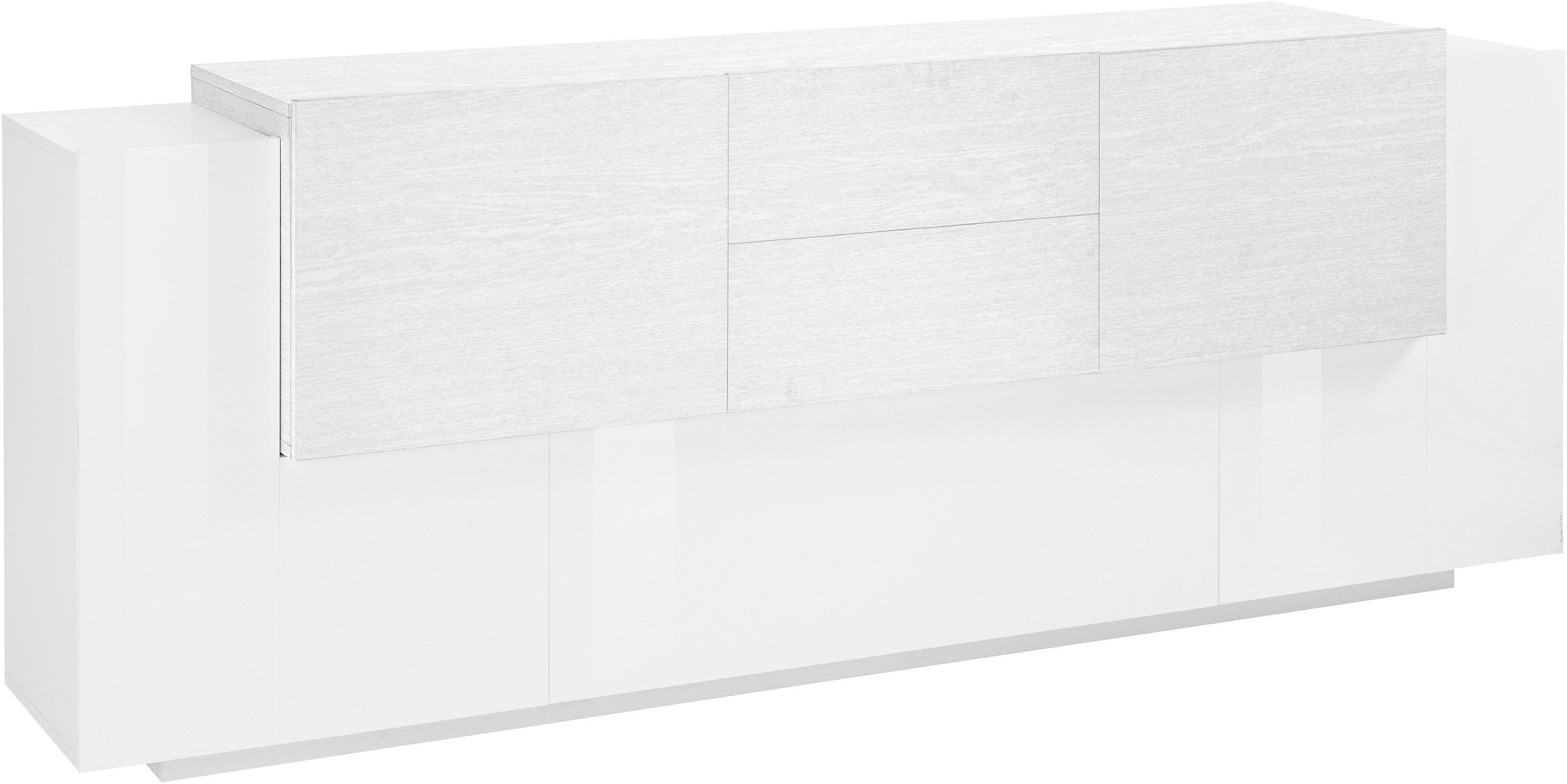 INOSIGN Sideboard »Coro, Kommode, Schrank, Kredenz, grifflos mit Einlegeböden«, 1 Klappe,4 Türen,2 Schubkästen Doppeltiefe, Breite 220