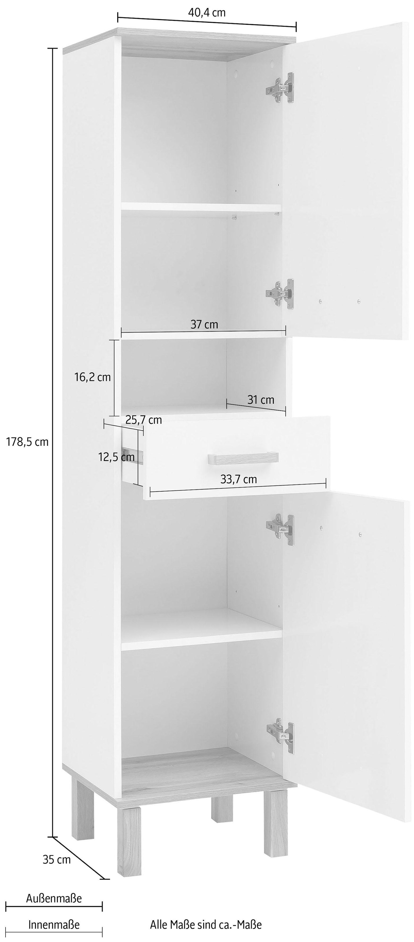 Schildmeyer Hochschrank »Padua«, Füsse aus Massivholz
