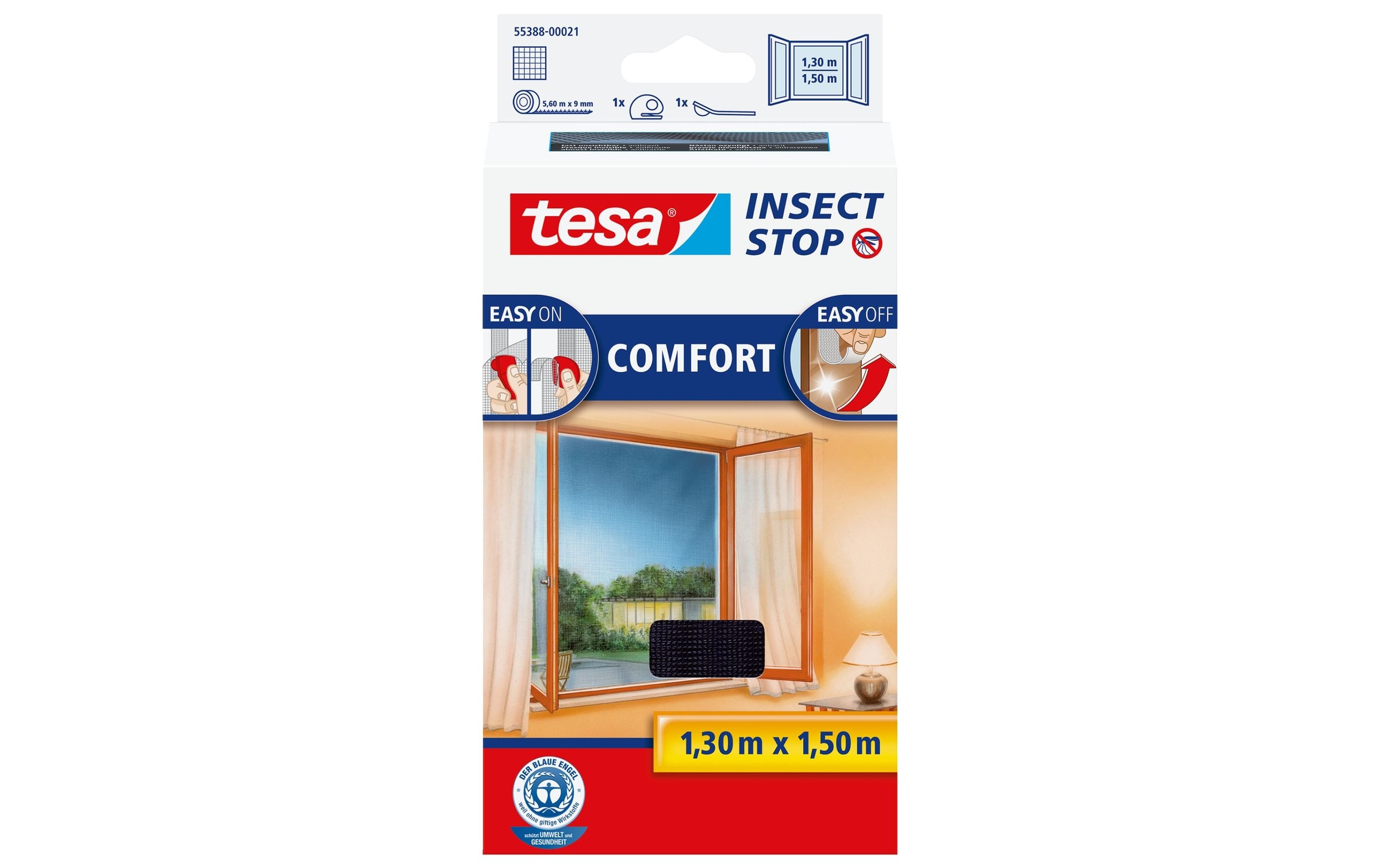 Image of tesa Insektenschutz-Fensterrahmen "Insect Stop Comfort Fenster 1.3x1.5m"