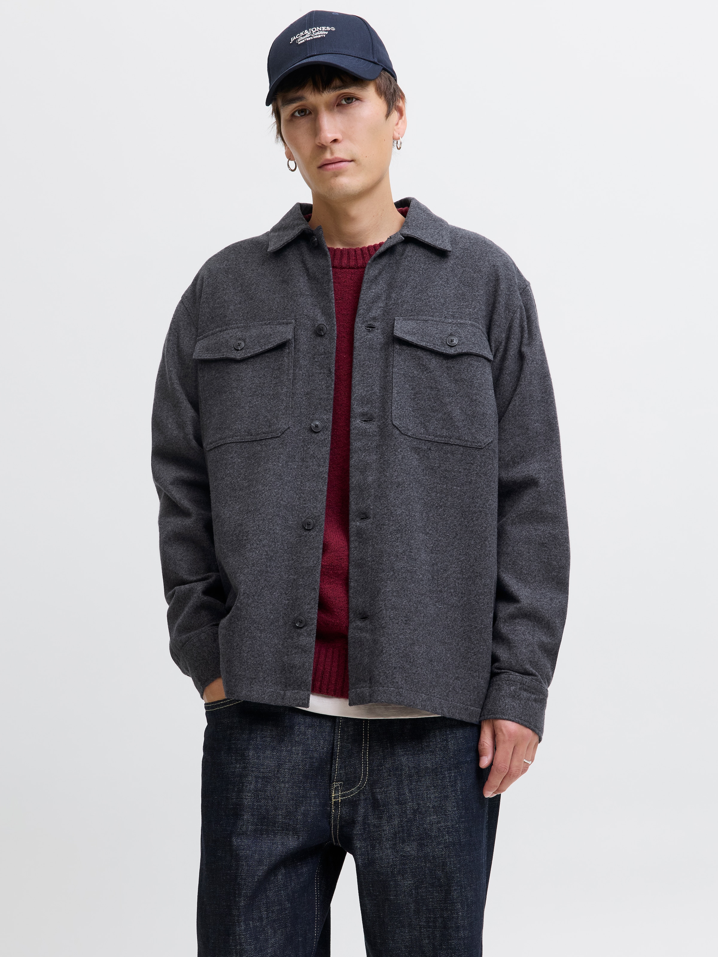 Image of Jack & Jones Langarmhemd "JJEPERFECT MELANGE OVERSHIRT LS SN"