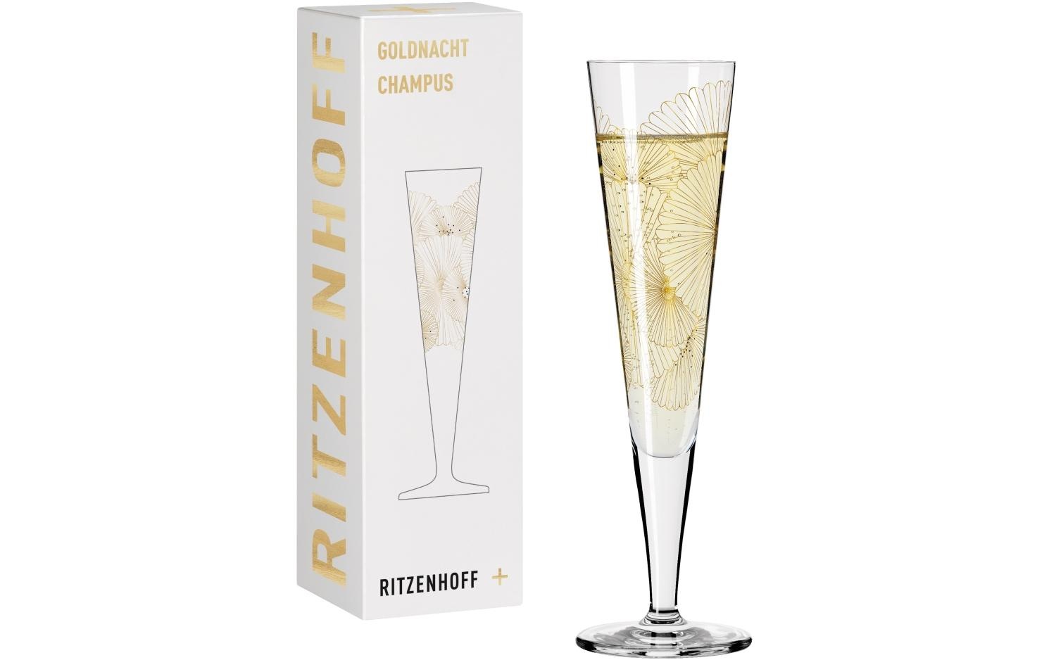 Ritzenhoff Champagnerglas »Goldfarbennacht«, (1 tlg.)