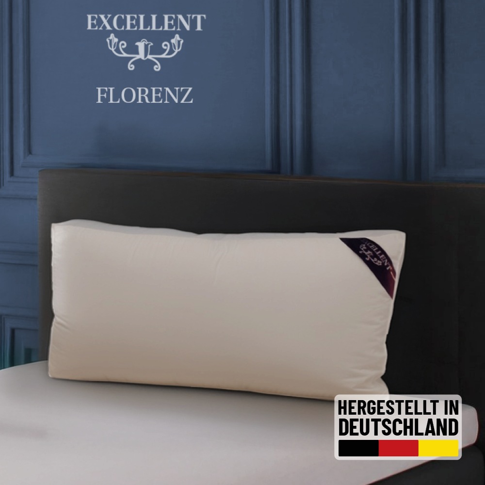 Image of Excellent 3-Kammer-Kopfkissen "Florenz" Füllung: 60% Daunen, 40% Federn (Aussenkammern) 1 Stk. tlg. hergestellt in Deutschland, allergikerfreundlich