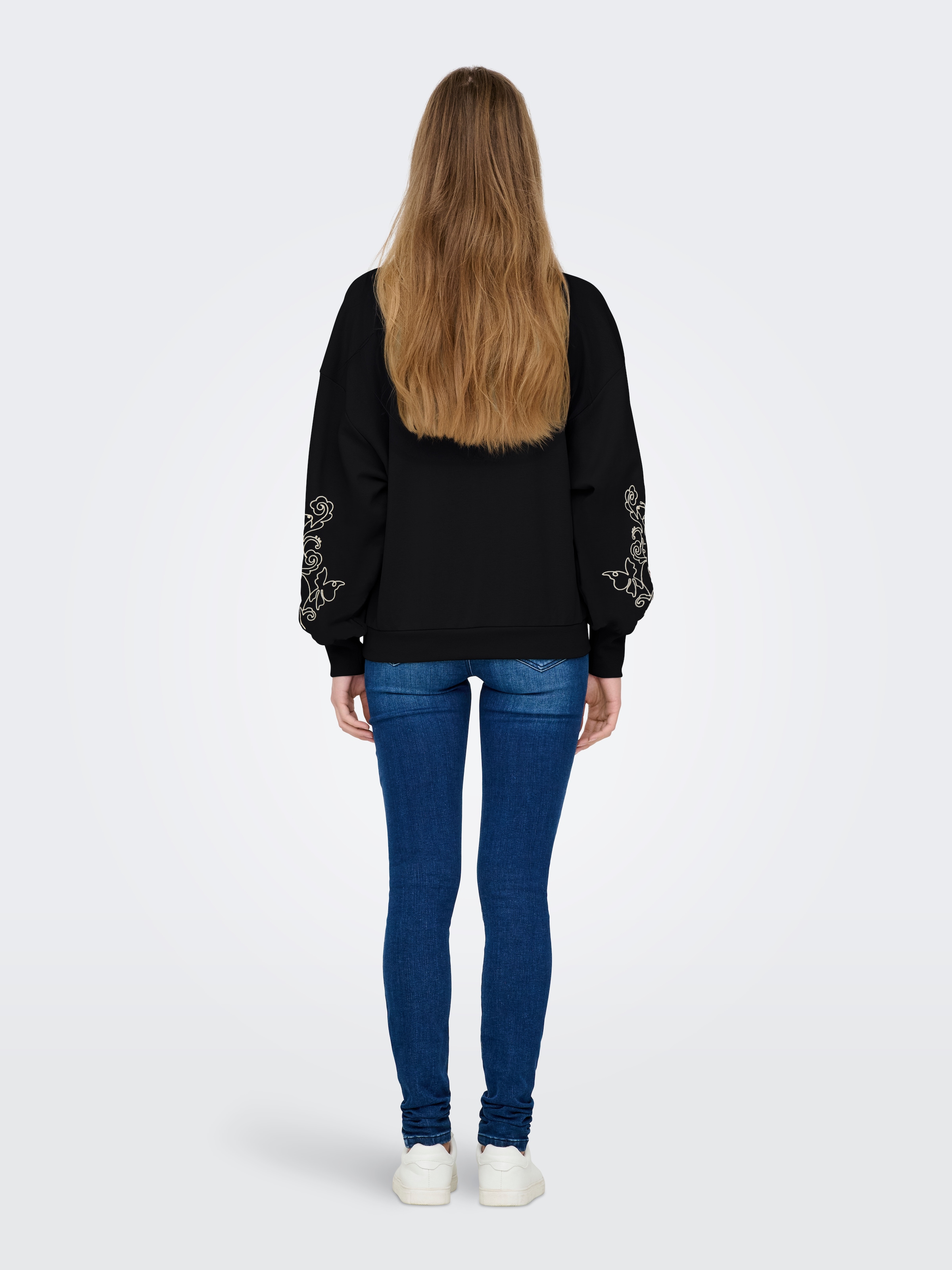 ONLY Sweatshirt »ONLBROOKE L/S O-NECK FLOWER SWT«, Baumwollmischung, regular fit
