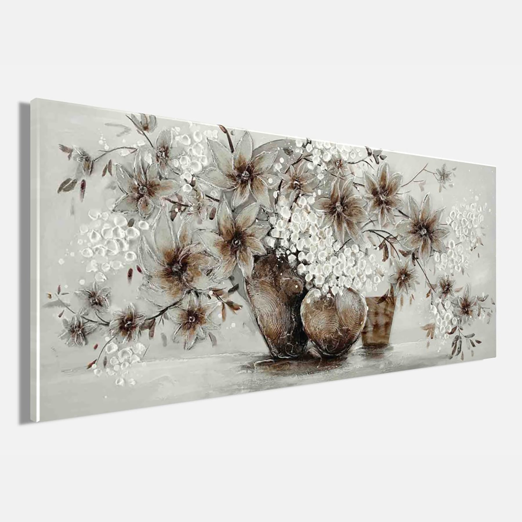 Bönninghoff Ölgemälde »handarbeit BLUMENVASEN ZWEIGE 60x140 cm – Wandbild Kunst« Arrangements | Blumen | Vasen 1 Stk. tlg. handgefertigt, jedes Bild ein Unikat