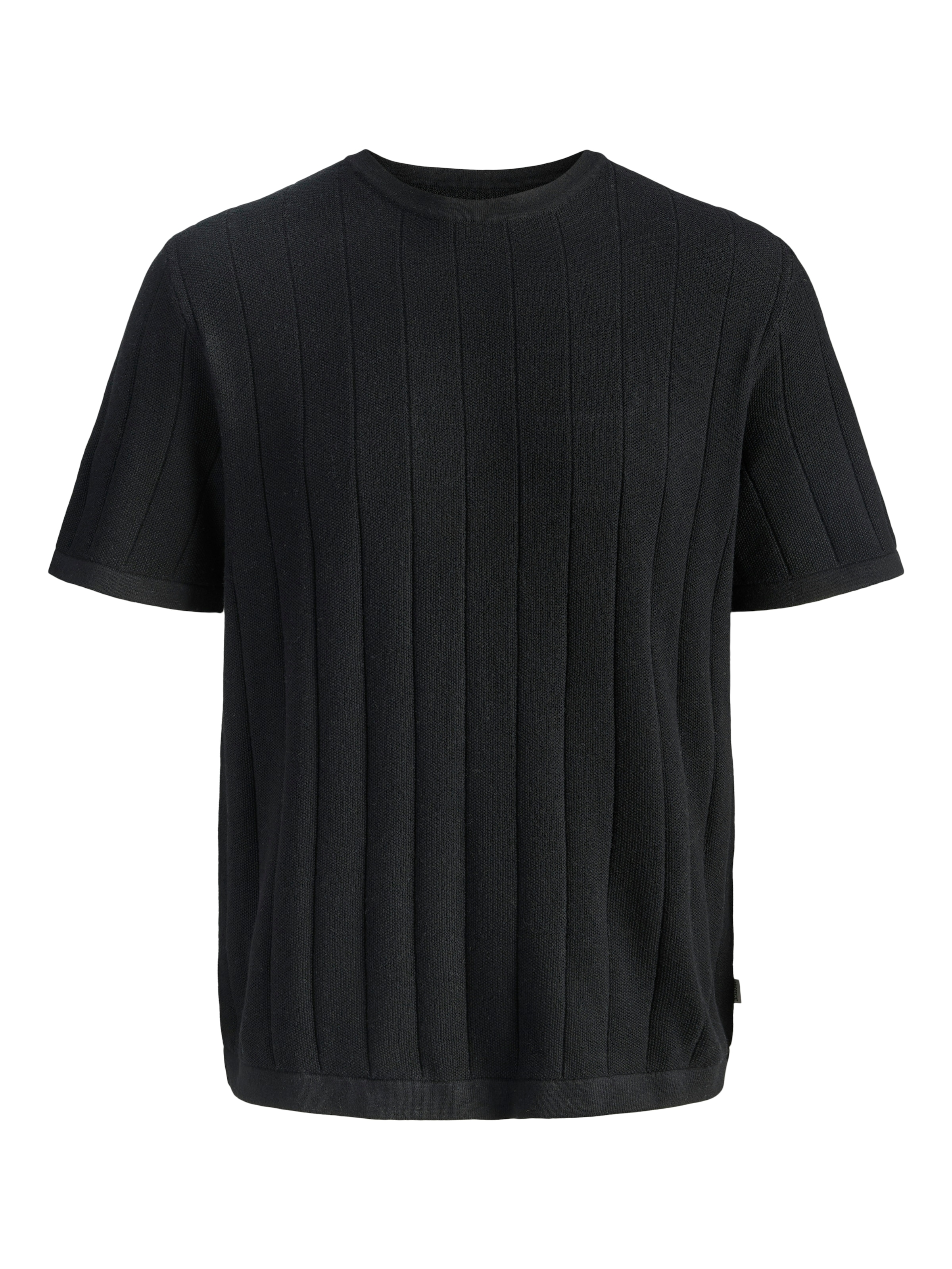 Jack & Jones Pull à manches courtes »JJEBRADLEY KNIT TEE SS LN« Coton, avec structure côtelée verticale