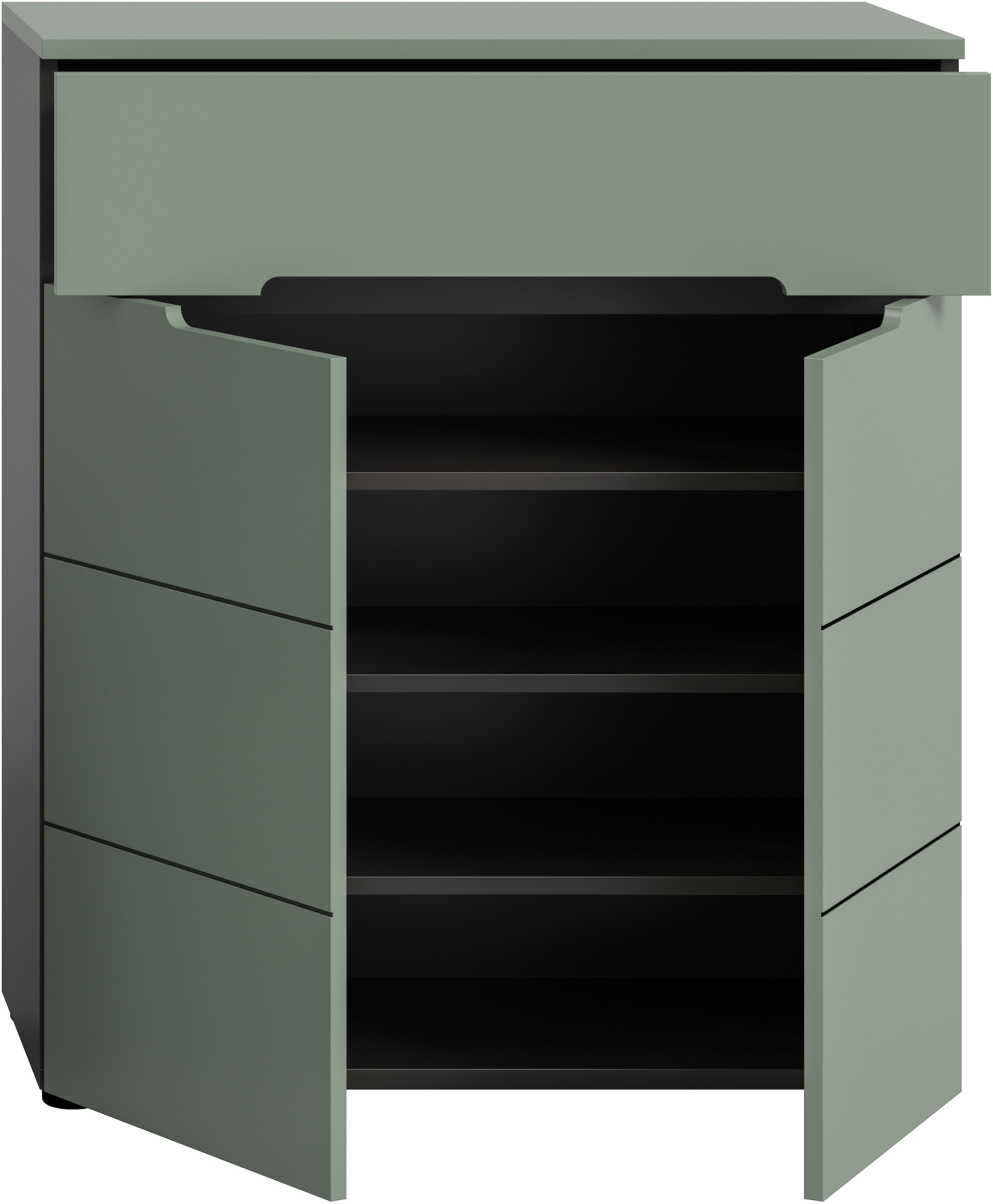 INOSIGN Schuhkommode »REHAT, TOPSELLER!, Breite 80cm, 2 Türen, 1 Schubkasten, 4 Fächer« in verschiedenen Farben erhältlich, Platz für ca. 12 Paar Schuhe, 1 Stk. tlg. Schuhschrank, Kommode, Garderobenschrank, Anrichte, Sideboard