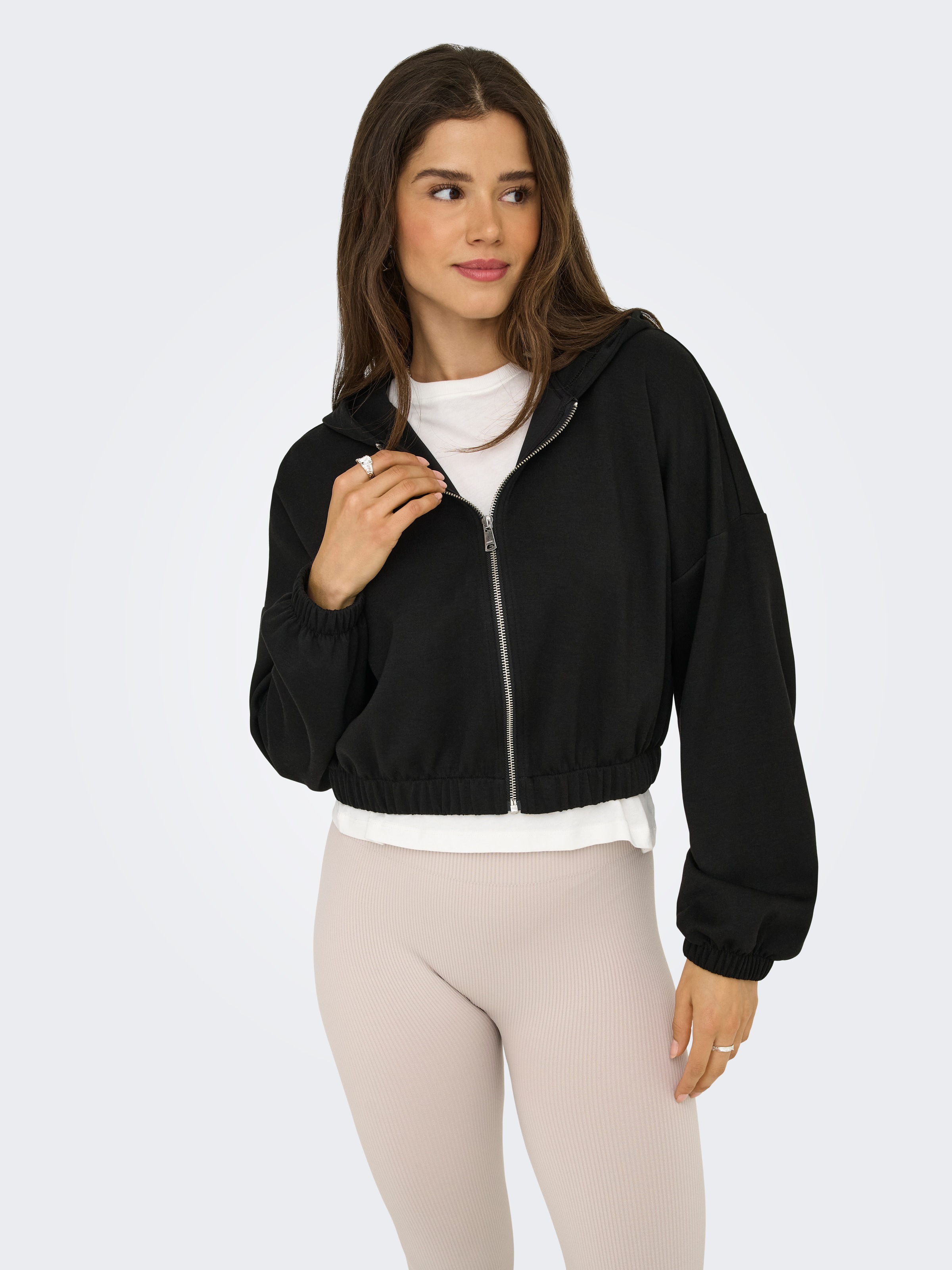 Image of ONLY Kapuzensweatshirt "ONLSCARLETT LS ELASTIC ZIP HOOD SWT NOOS"