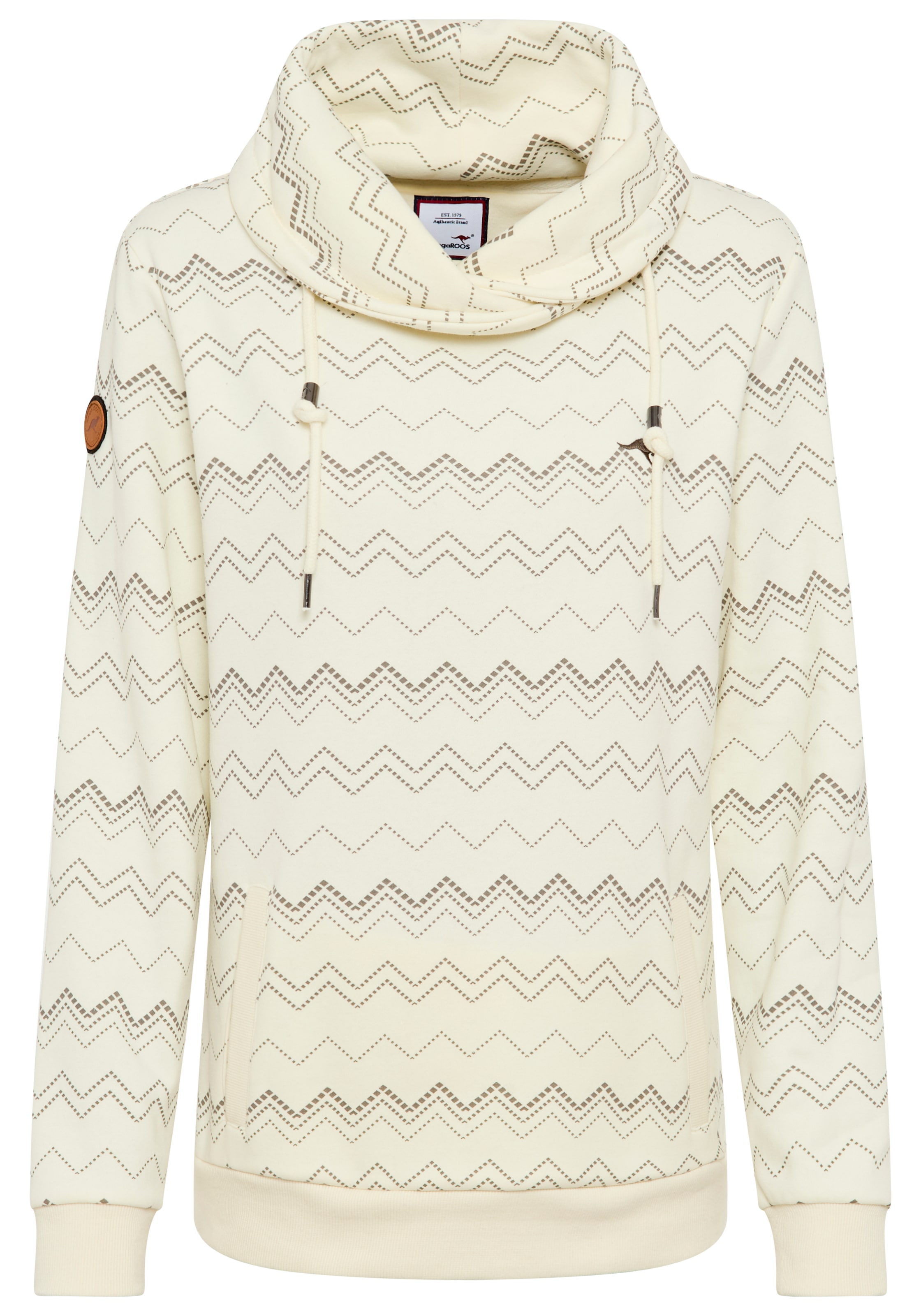 KangaROOS Sweatshirt mit hohem kuscheligen Kragen und Alloverdruck