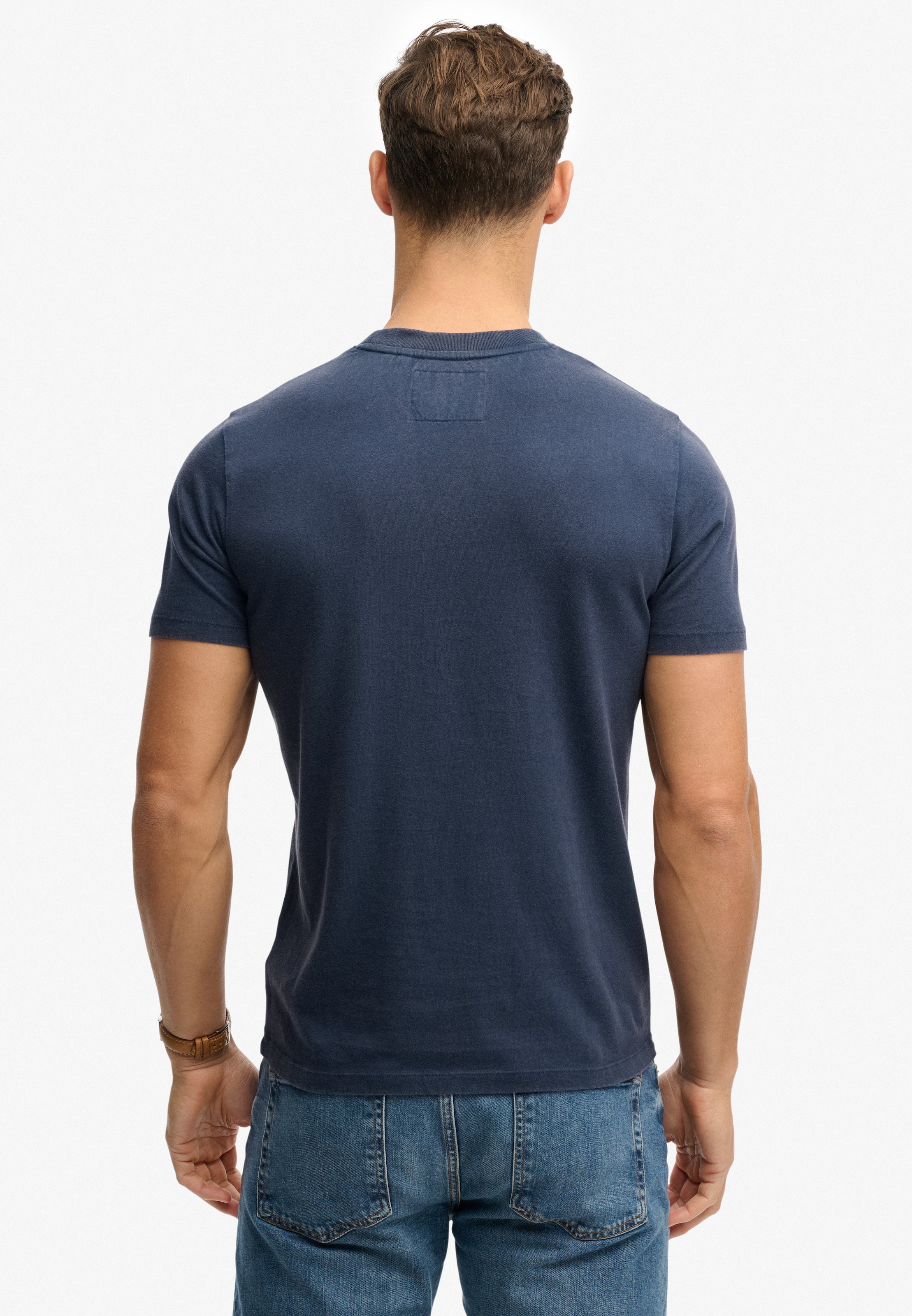 Superdry Shirt à col rond »VINTAGE PREP RELAXED TEE« mit coolem Rissdruck