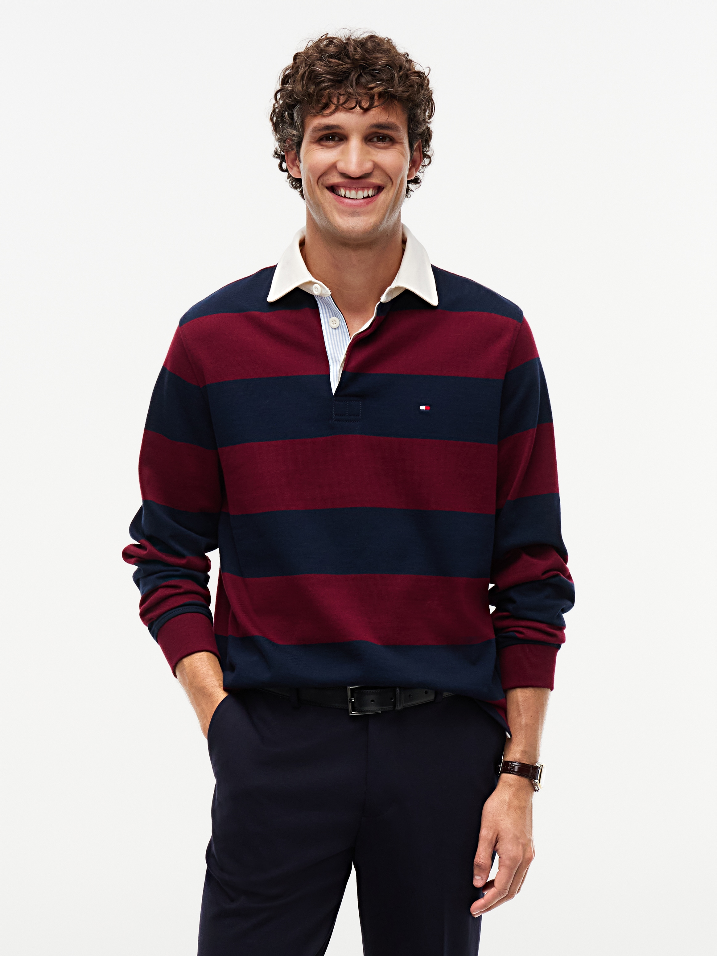 Image of Tommy Hilfiger Rugbyshirt "ESSENTIAL STRIPE RUGBY"